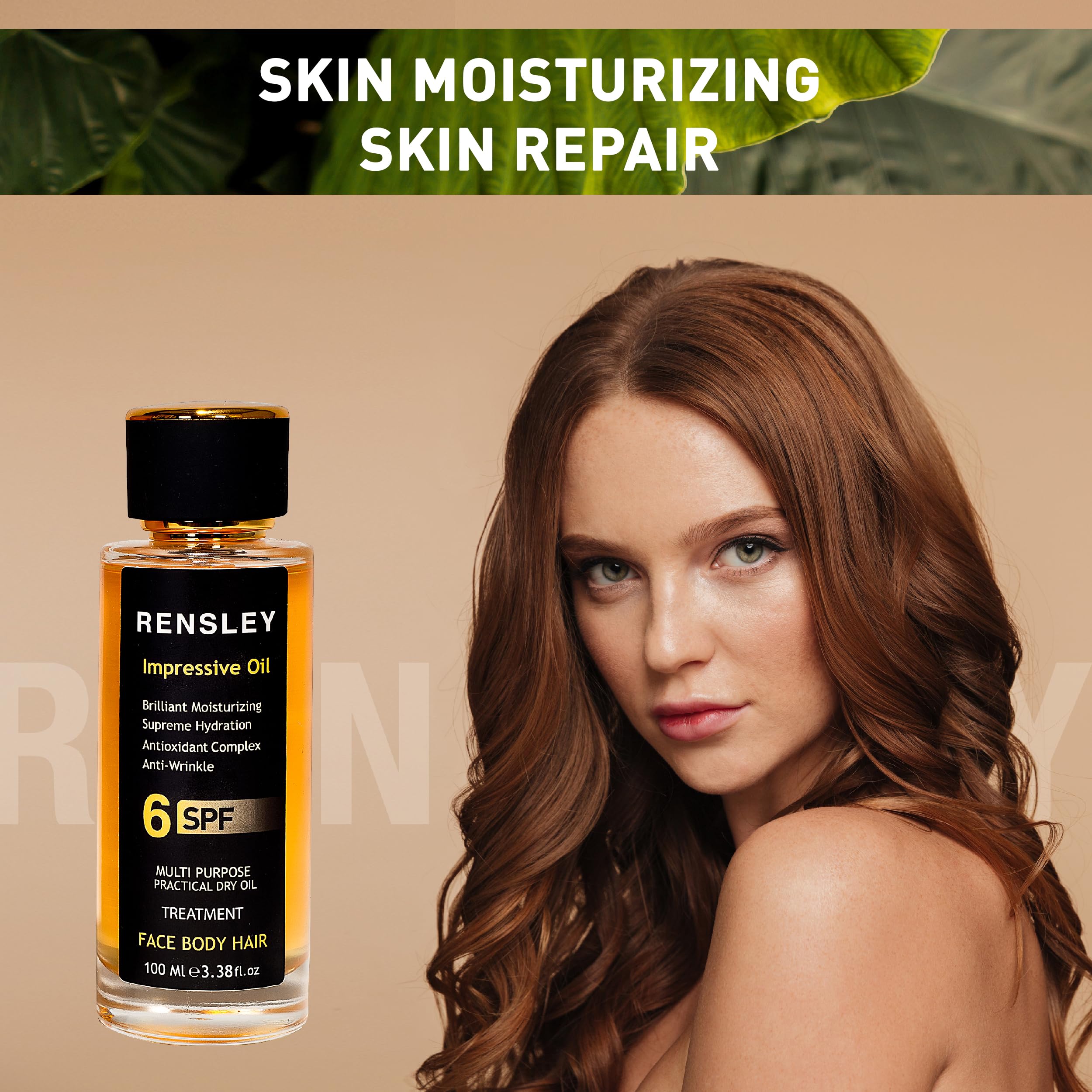 RENSLEY Multi-Purpose Skin Care Oil - Anti-Aging Moisturizer for Face, Body & Hair | Cuticle & Stem Cell Treatment | Wrinkle Reduction | 3.38 oz | Perfect for Daily Hydration & Nighttime Skin Repair