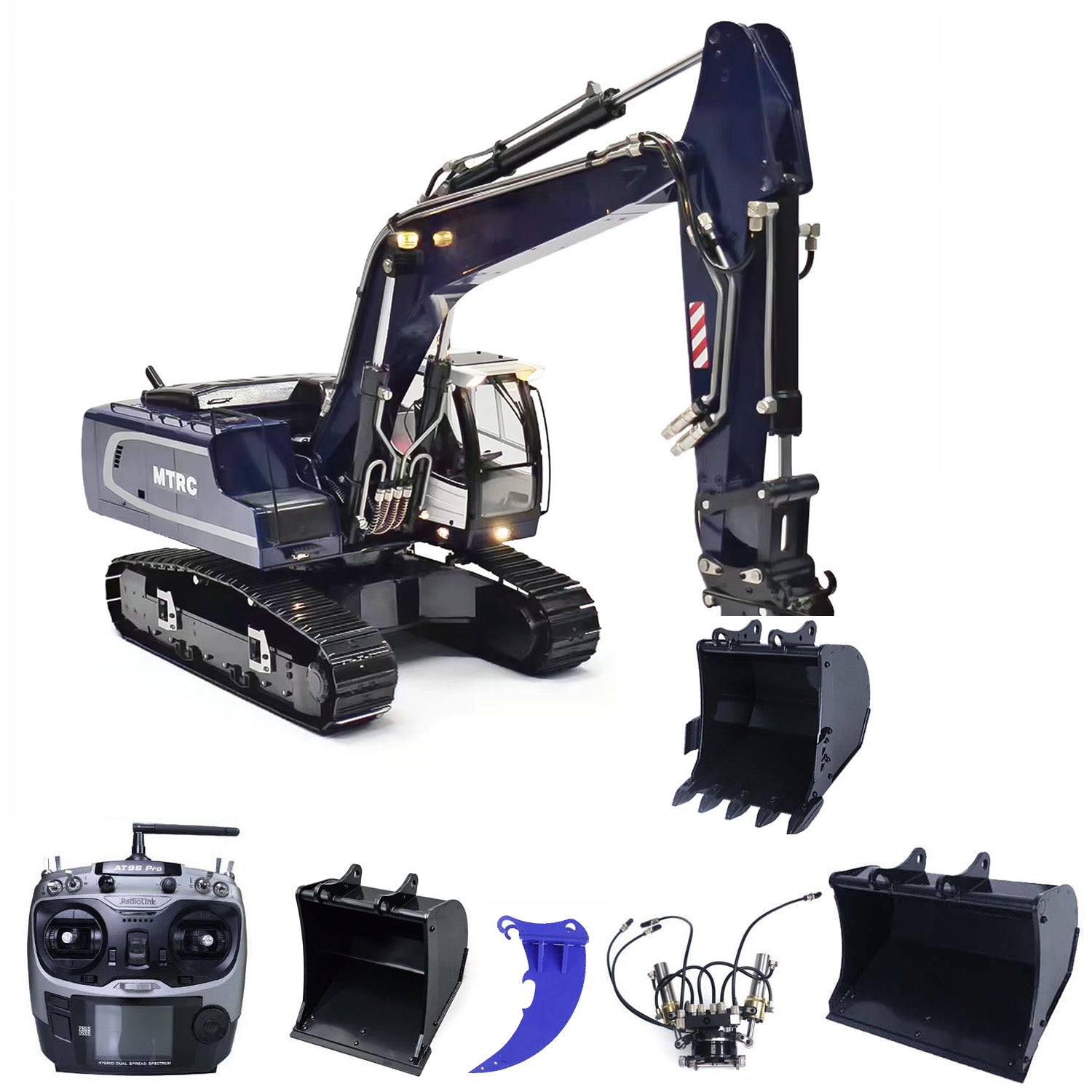1/14 Scale Metal R946 RC Hydraulic Excavator Toy - Remote Control Construction Digger with Tiltable Clamshell Bucket, DIY Assembled Model Car for Adults & Kids | Construction Site Play, Sandbox Toy, Collector's Item, STEM Learning Gift