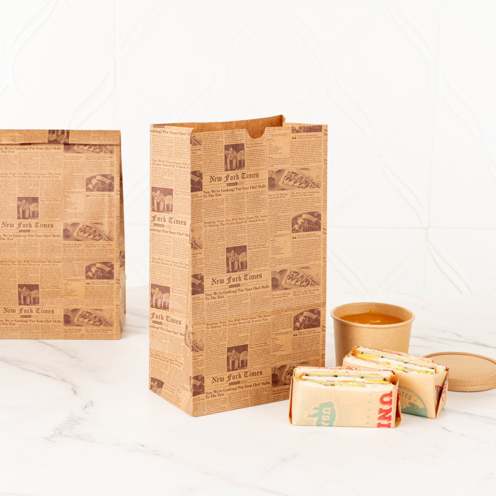 Eco-Friendly Kraft Paper Bags 12 lb, 7 x 4.25 x 12.5 Inches - 100 Count Box - Perfect for Grocery, Retail & Gift Packaging