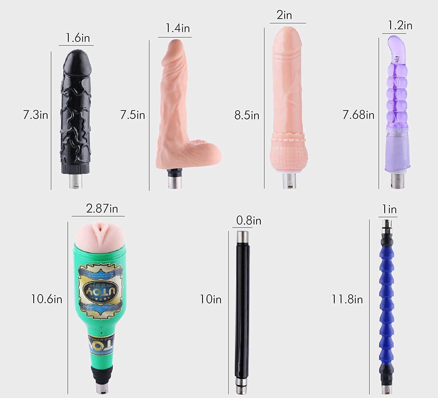 AUXFUN Automatic Sex Machine with 7 Attachments for Couples - Bedroom Pleasure Enhancer