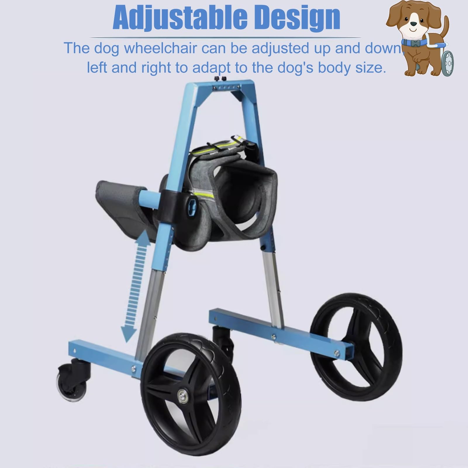 Adjustable Front Leg Dog Wheelchair - Mobility Aid for Small, Medium & Large Disabled Dogs | Supportive Pet Wheelchair for Walking & Daily Activities | Perfect for Injured, Elderly or Special Needs Dogs (X-Small)