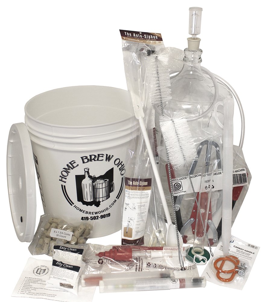 Beginner Winemaking Kit with Glass Carboy - Complete Home Brewing Starter Set for Wine Making Enthusiasts | Perfect for DIY Wine, Mead & Cider Making at Home