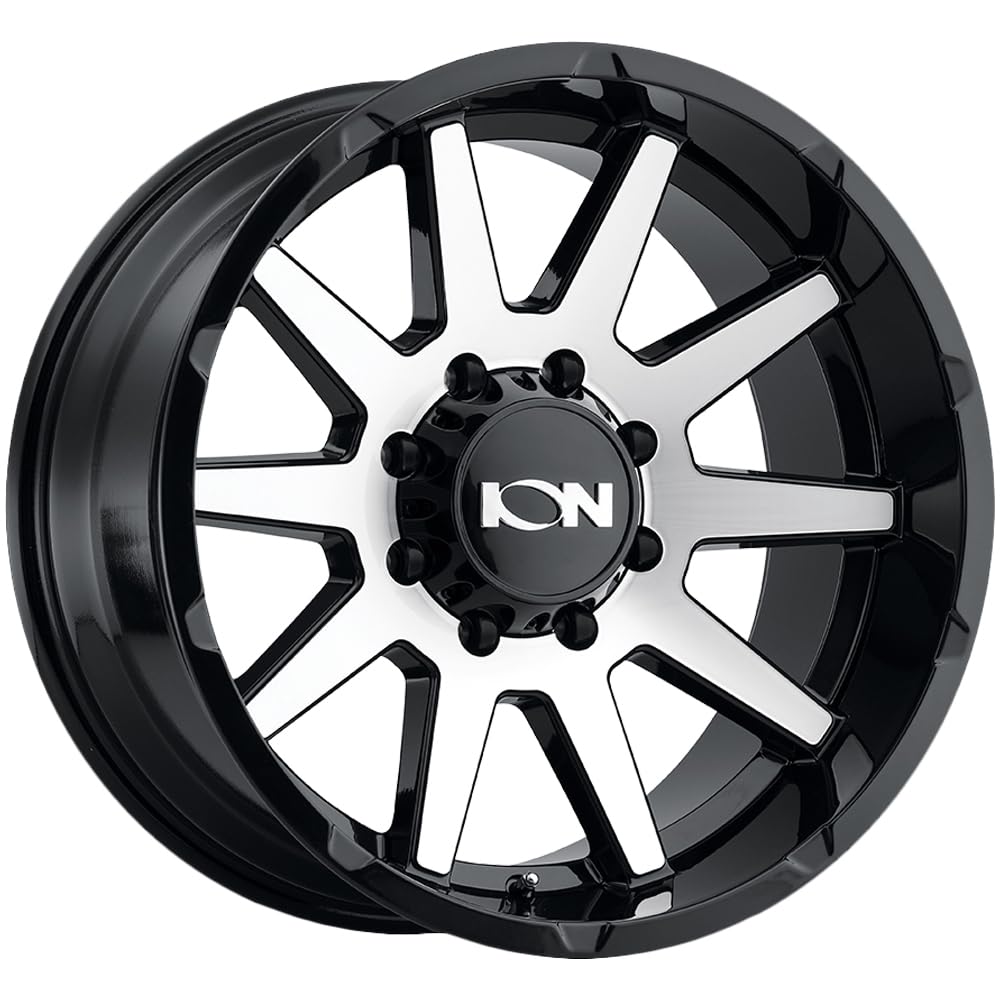 Ion Wheels 143 Black Machined Alloy Steel Wheel - 18x9 Inches, 6x108mm Bolt Pattern, 0mm Offset - Perfect for Trucks, SUVs & Off-Road Vehicles