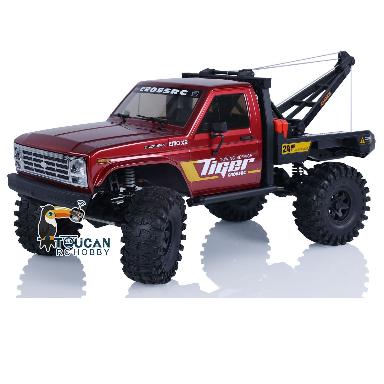 CrossRC EMO X3 1/8 Scale 4WD RC Rescue Towing Truck - 4x4 Remote Control Crawler with Brushed Motor, ESC & Differential Lock | Off-Road Adventure, Rock Crawling, Emergency Simulation