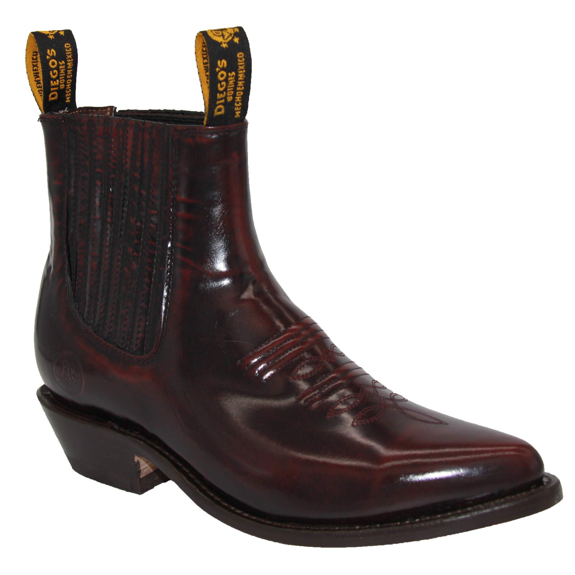 Authentic Men's Leather Western Cowboy Ankle Boots - Handcrafted Charro Botin for Rodeo, Country Dancing & Casual Wear