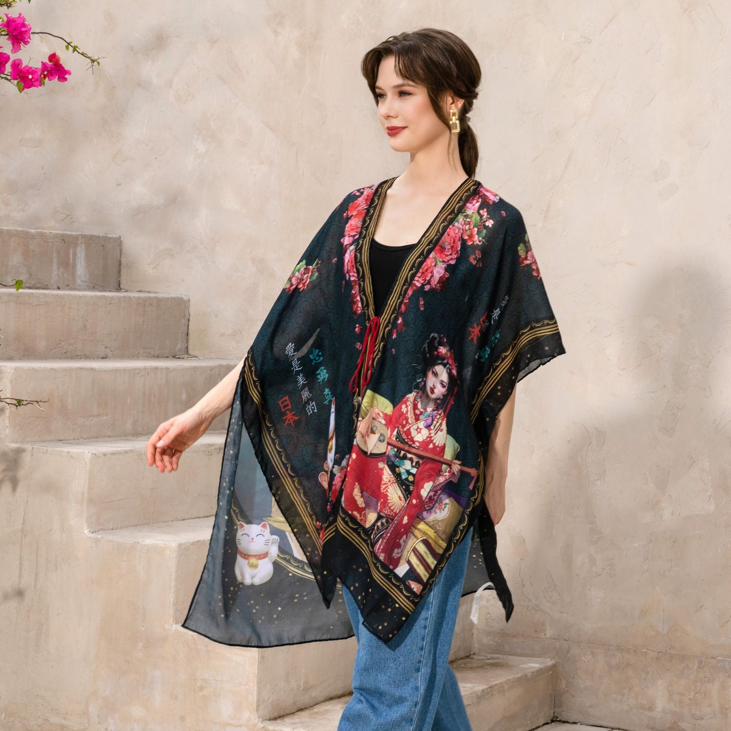 Japanese Kimono Robe for Women - Traditional Floral Yukata Dress - Perfect for Spa, Loungewear & Cultural Events