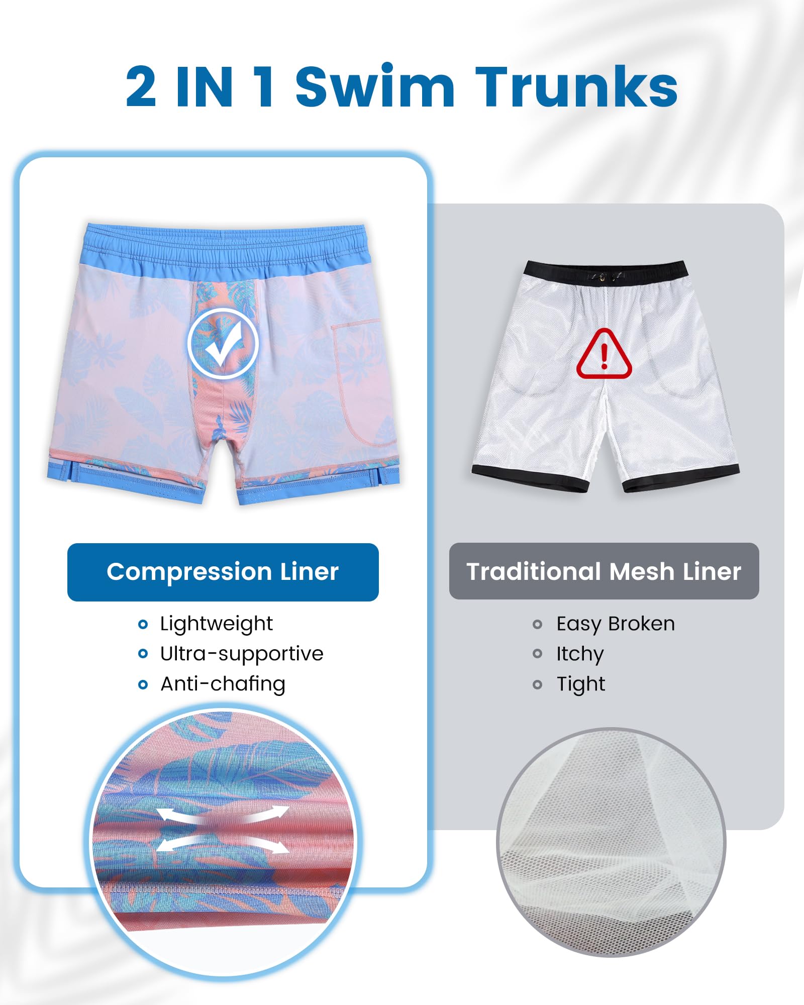 **Maamgic Men's Swim Trunks with Compression Liner – 5