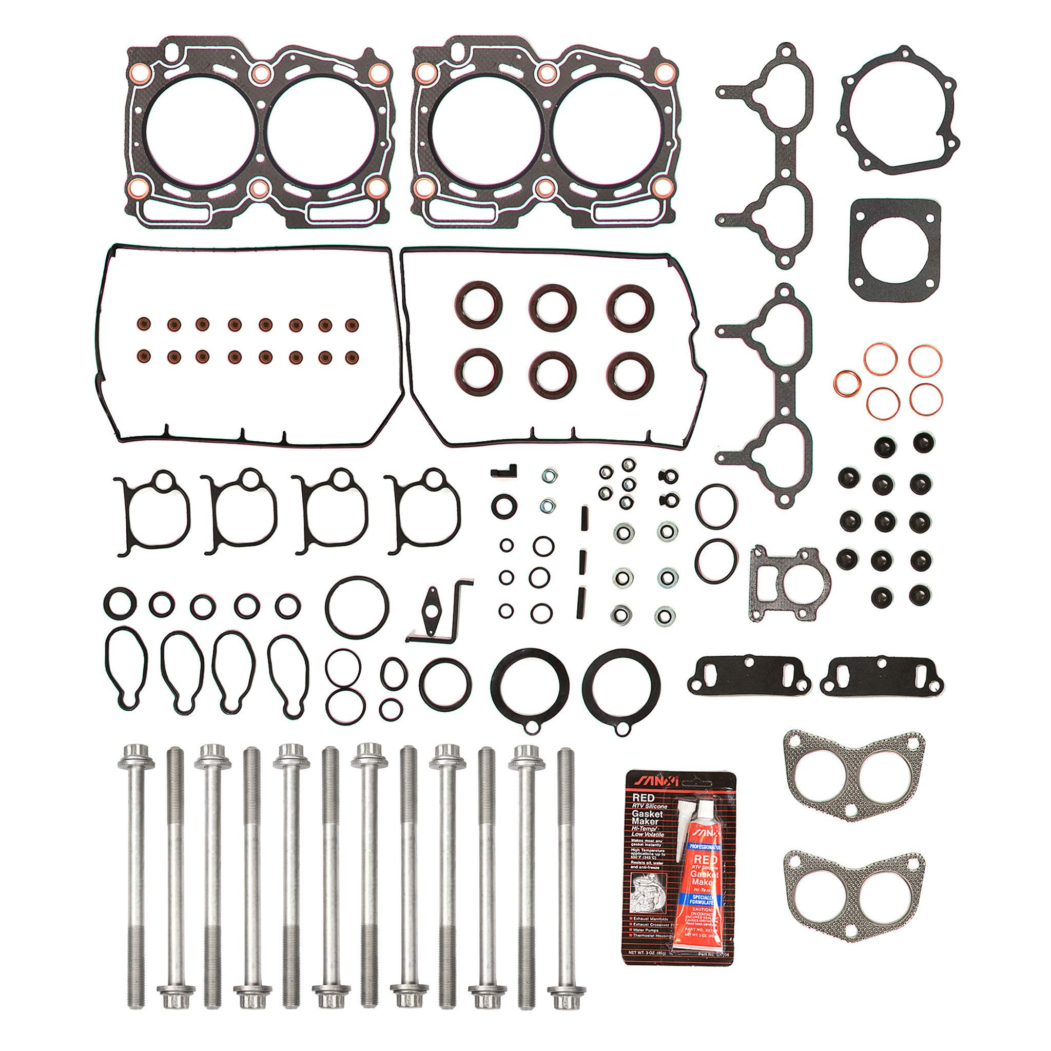 MA-4216953475 Head Gasket Set with Intake & Exhaust Valves - Compatible with 1997-1999 Subaru 2.5L DOHC EJ25D Engine - Perfect for Engine Repair & Maintenance
