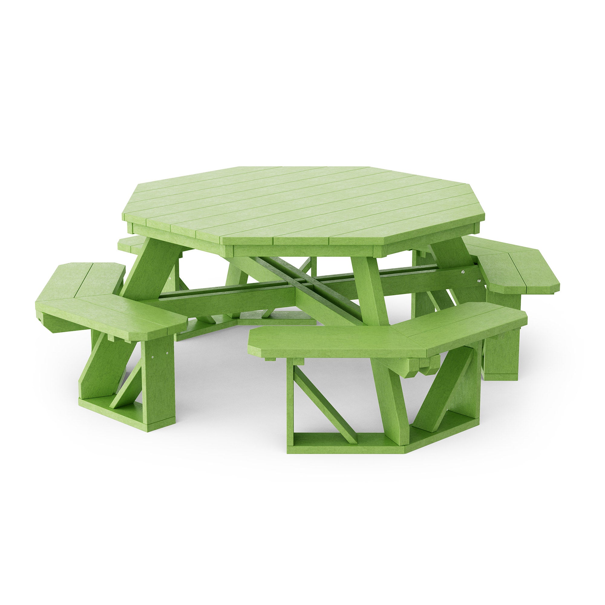 Heritage Octagon Picnic Table - 8-Person Outdoor Dining Set for Backyard, Patio, Garden, Park & Camping - Durable All-Weather Wooden Picnic Bench