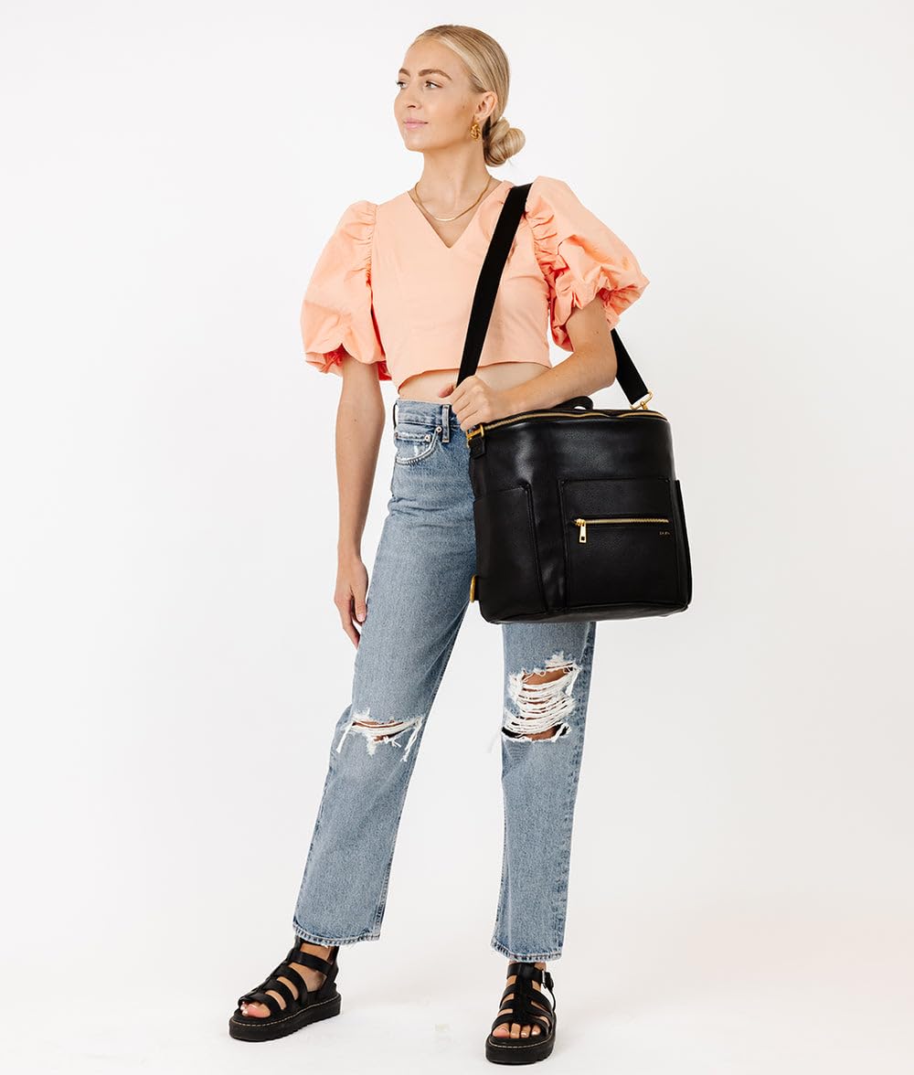 FAWN DESIGN The Original Vegan Leather Diaper Backpack - Large Capacity Baby Bag for Moms | Perfect for Travel, Daycare & On-the-Go Parenting