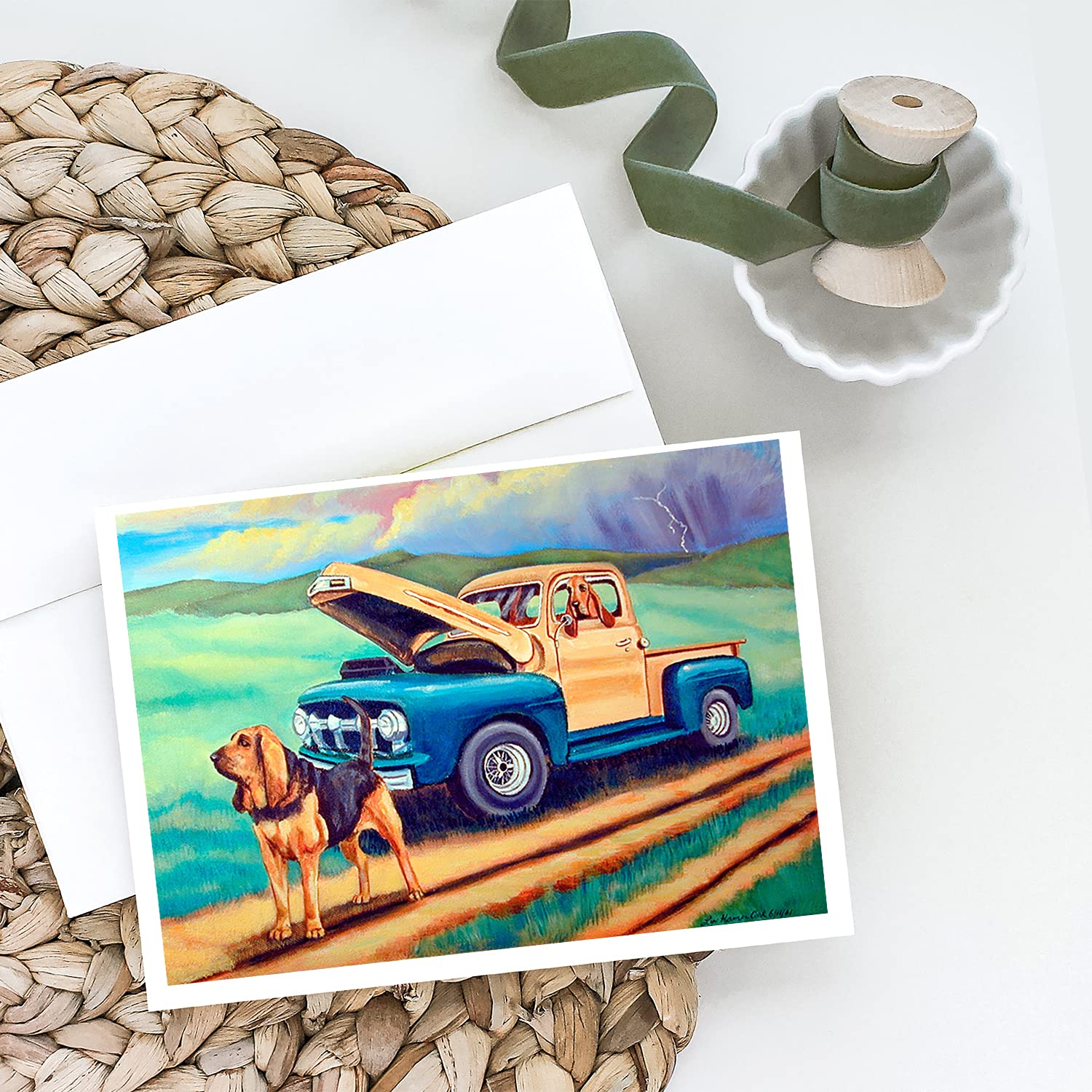 Premium Blank Greeting Cards with Envelopes - Pack of 8 A7 Size (5x7) Whimsical Bloodhound Design Note Cards | Perfect for Birthdays, Thank You Notes & Special Occasions