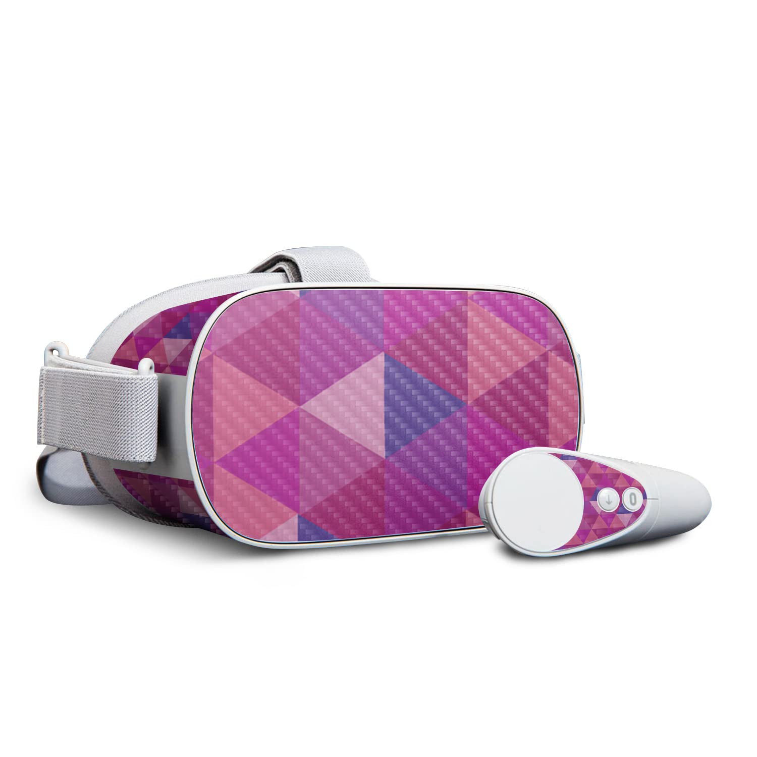 Premium Carbon Fiber Skin for Oculus Go - Pink Kaleidoscope Design | Protective & Durable Textured Cover | Easy to Apply & Remove | Made in USA | Perfect for Gaming, VR Entertainment & Device Protection