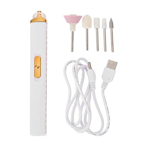 FRCOLOR Electric Nail File Kit - Professional Nail Drill for Manicures & Pedicures, Rechargeable Nail File with 6 Bits & LED Light - Perfect for Home & Salon Nail Care