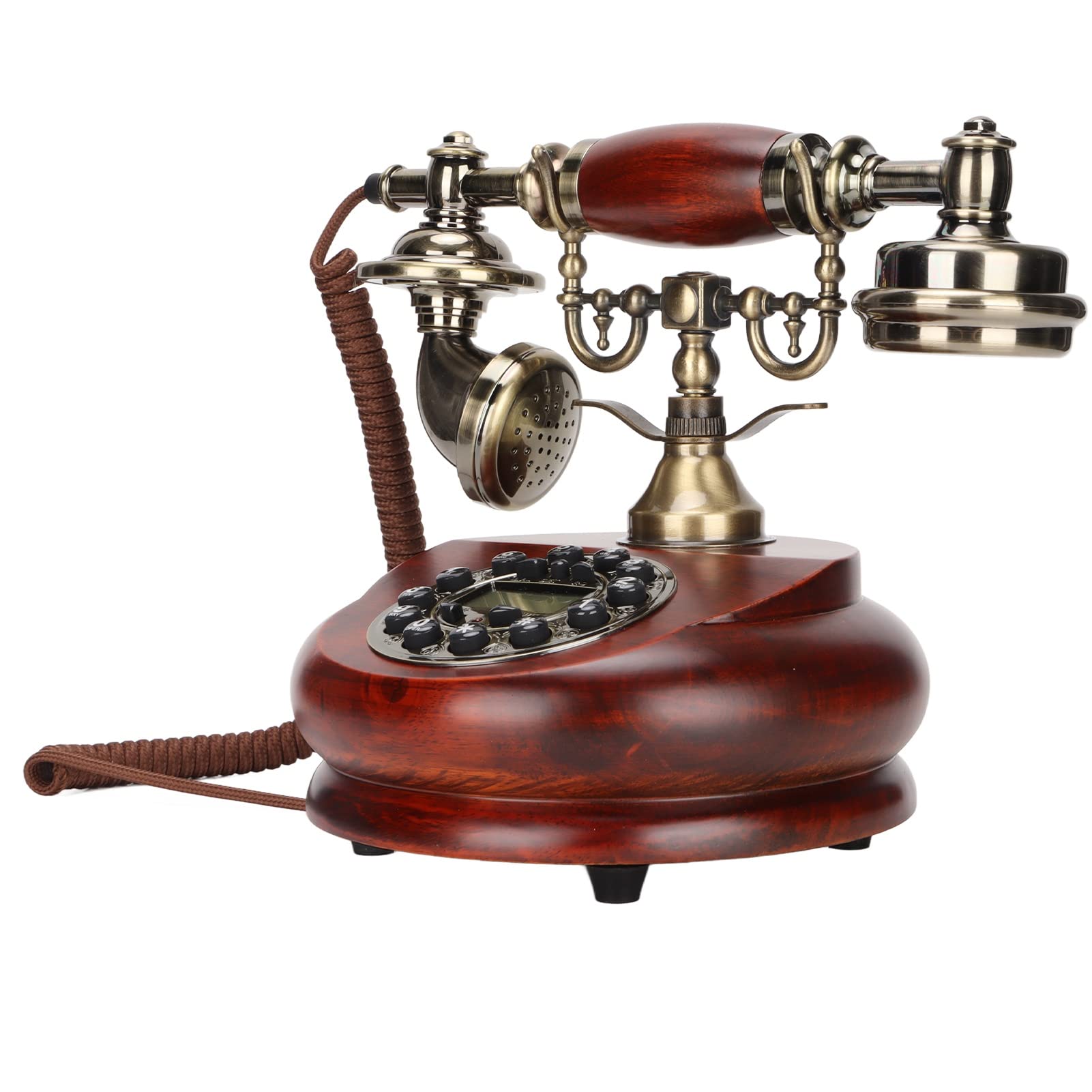 Vintage Retro Rotary Phone with Clock Display - FSK/DTMP Dual System, Hands-Free & Redial Function - Classic Landline Telephone for Home, Office, Bar Decor (Red) | Perfect for Vintage Themed Rooms, Restaurants, and Retro Interior Design