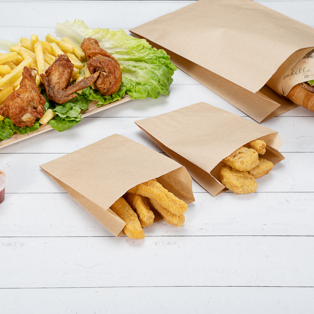 Eco-Friendly Kraft Paper French Fry Bags 4.25