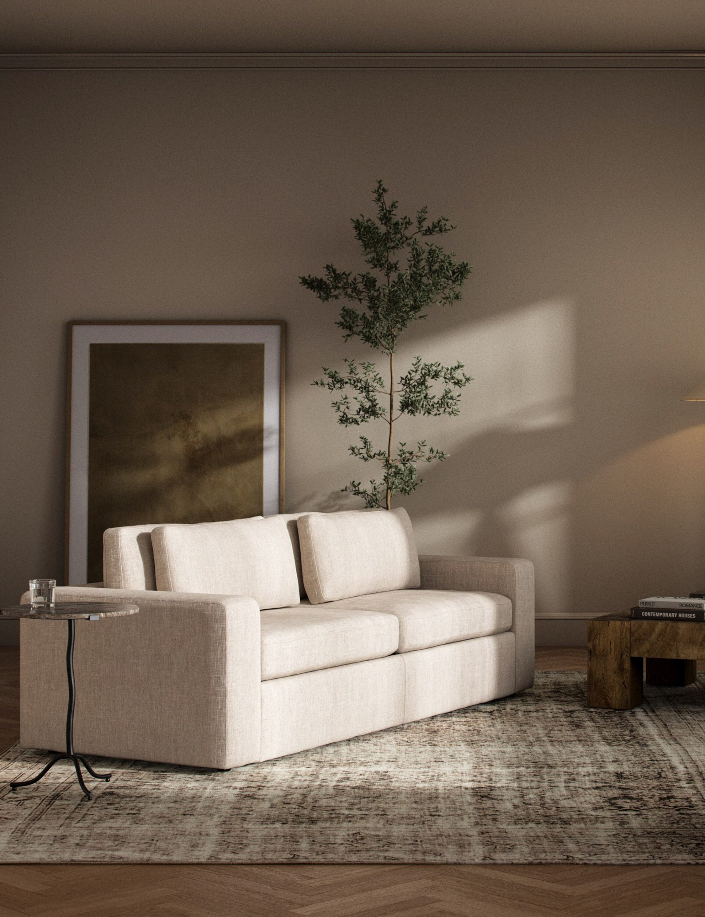 Cresswell Sleeper Sofa - Convertible Sofa Bed with Memory Foam Mattress for Small Spaces - Perfect for Guest Rooms, Apartments & Home Offices