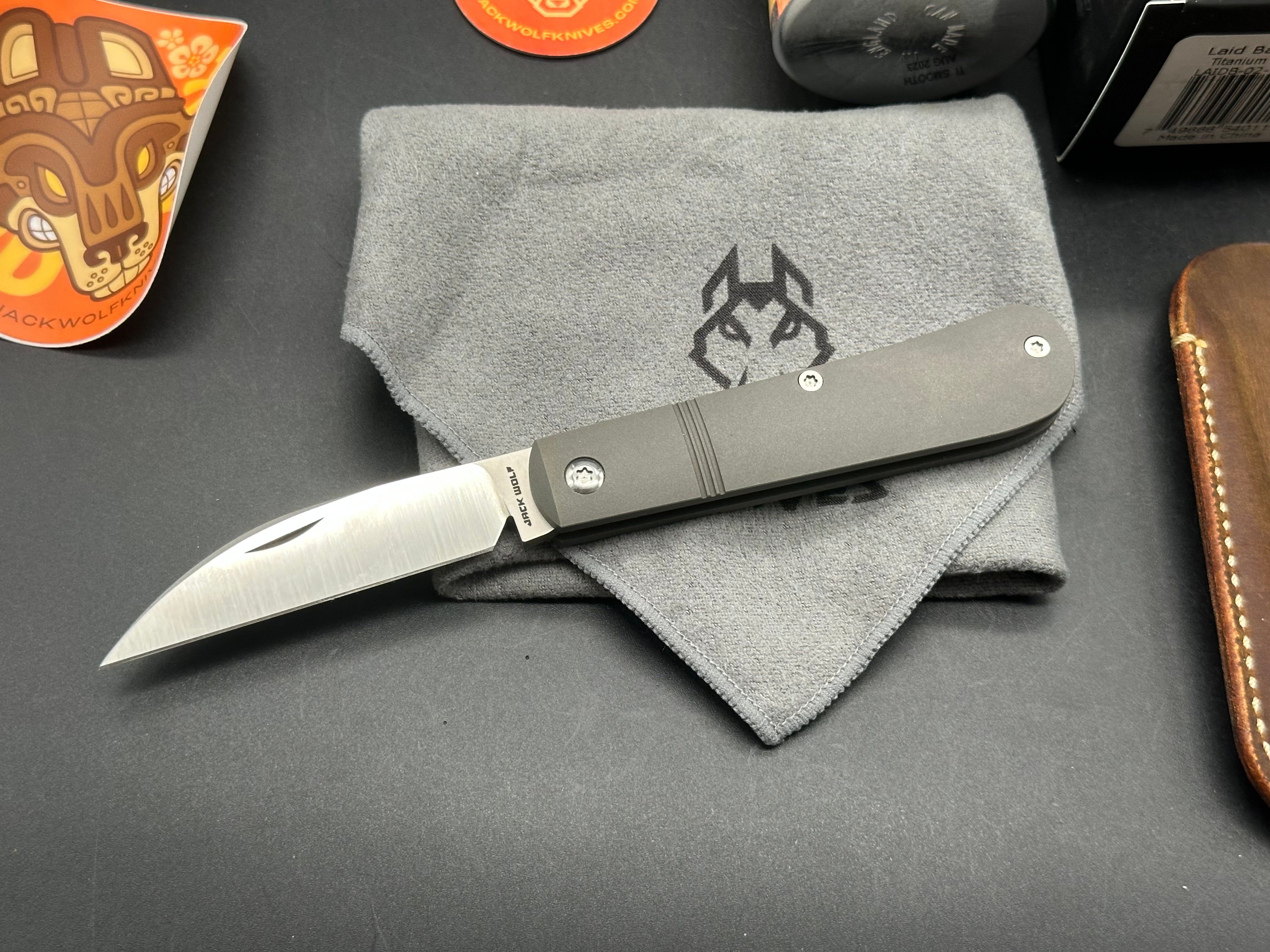 Jack Wolf LAID BACK JACK Titanium Smooth Pocket Knife - Premium EDC Folding Knife for Camping, Hiking & Outdoor Adventures