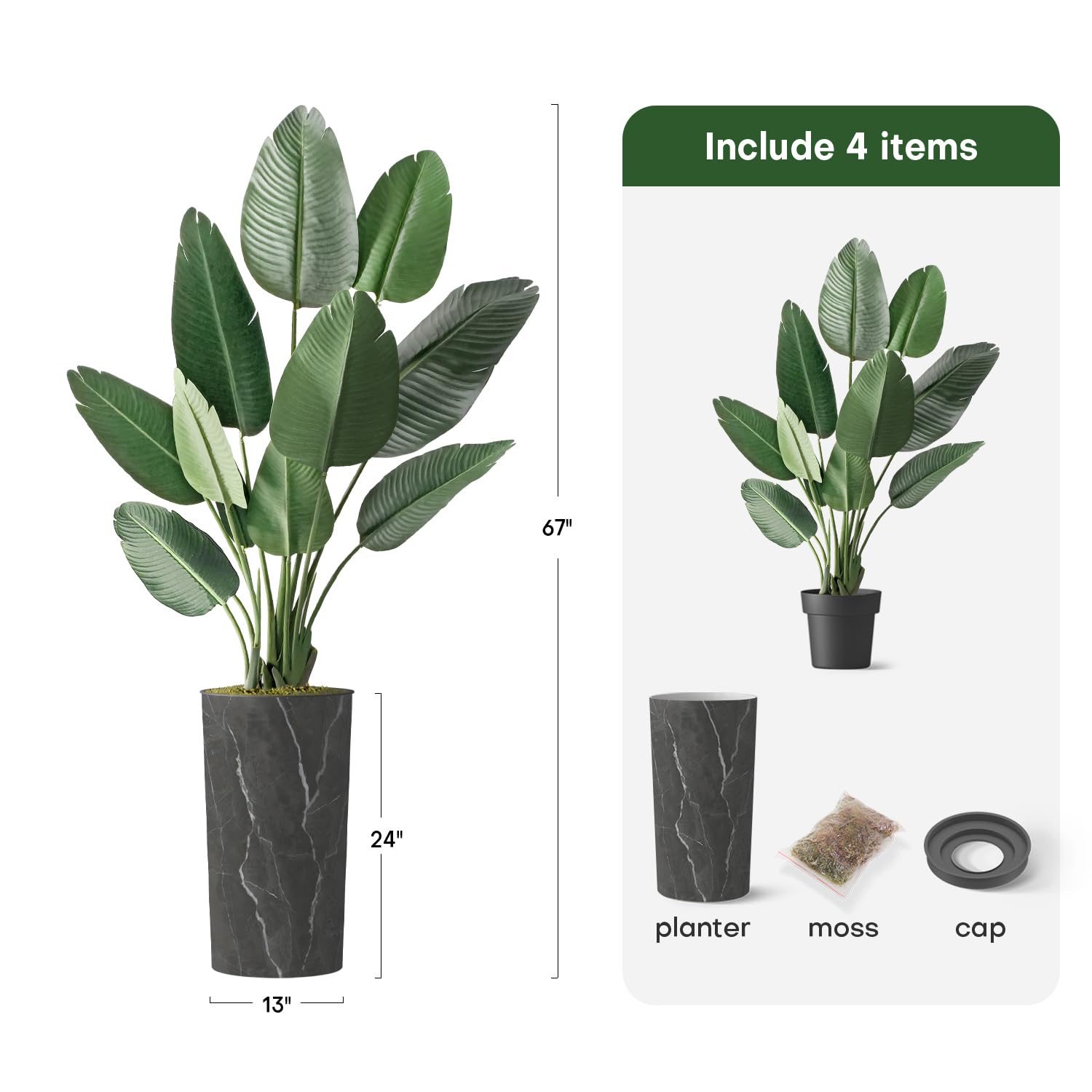 Modern Granite Effect Planter with 67
