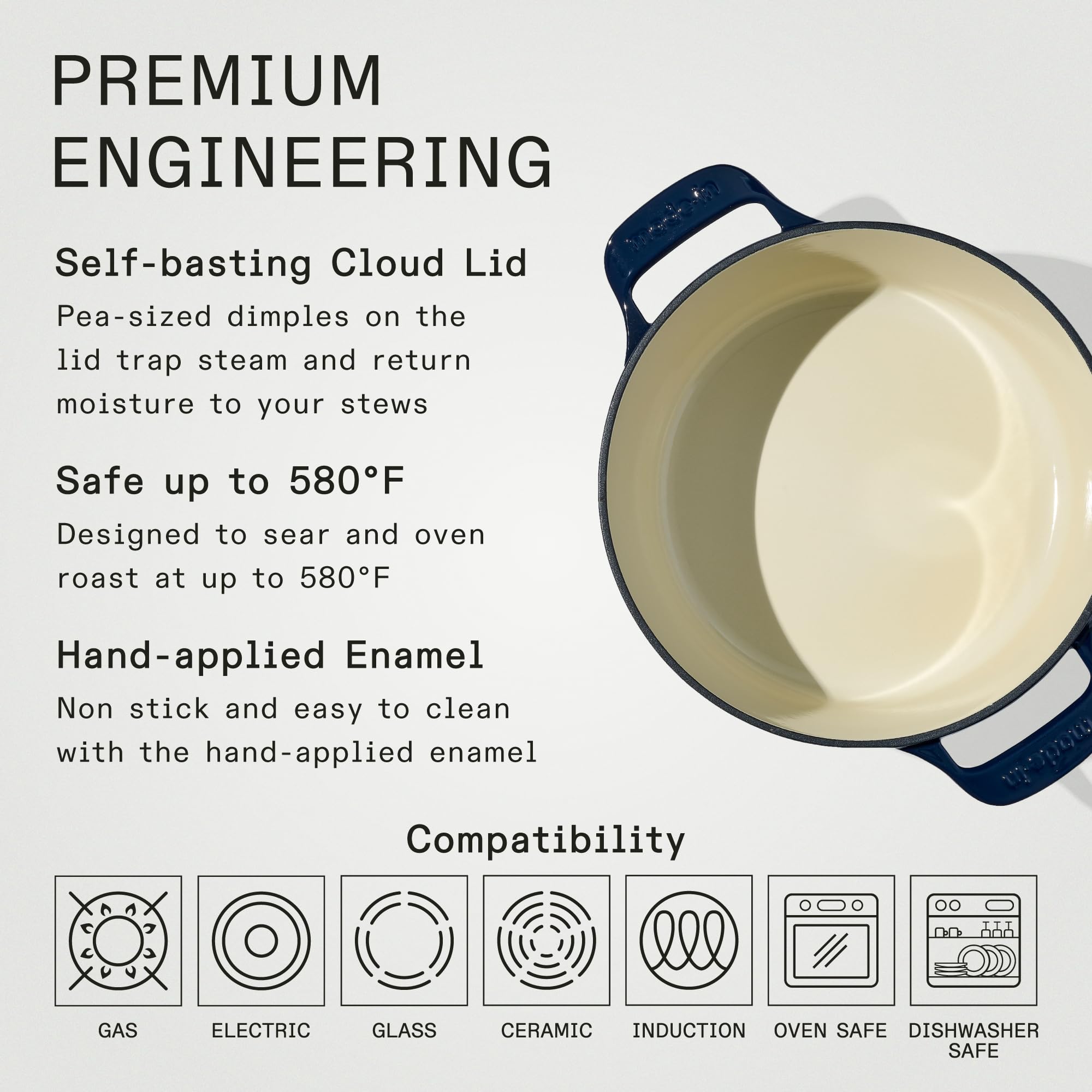 Premium 5.5 Quart Enameled Cast Iron Dutch Oven - Blue French Cookware with Superior Heat Retention & Durability - Induction Compatible Professional Kitchen Essential - Perfect for Braising, Baking & Slow Cooking at Home