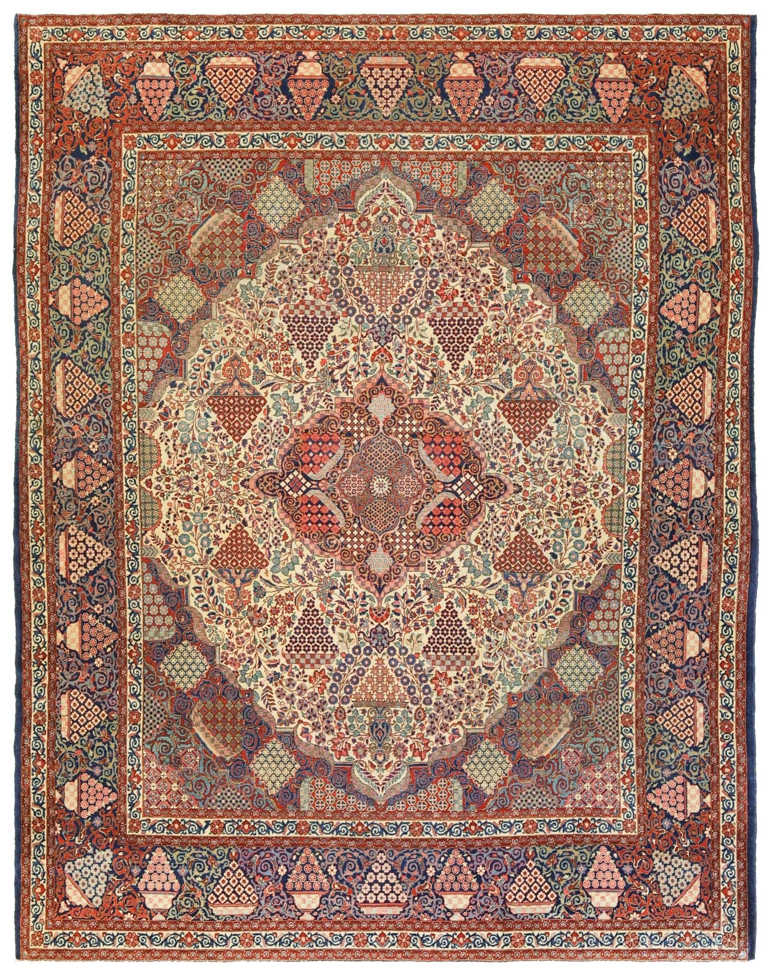 Antique Dabir Kashan Handwoven Traditional Persian Rug - JF8661 | Perfect for Living Room, Bedroom & Home Decor