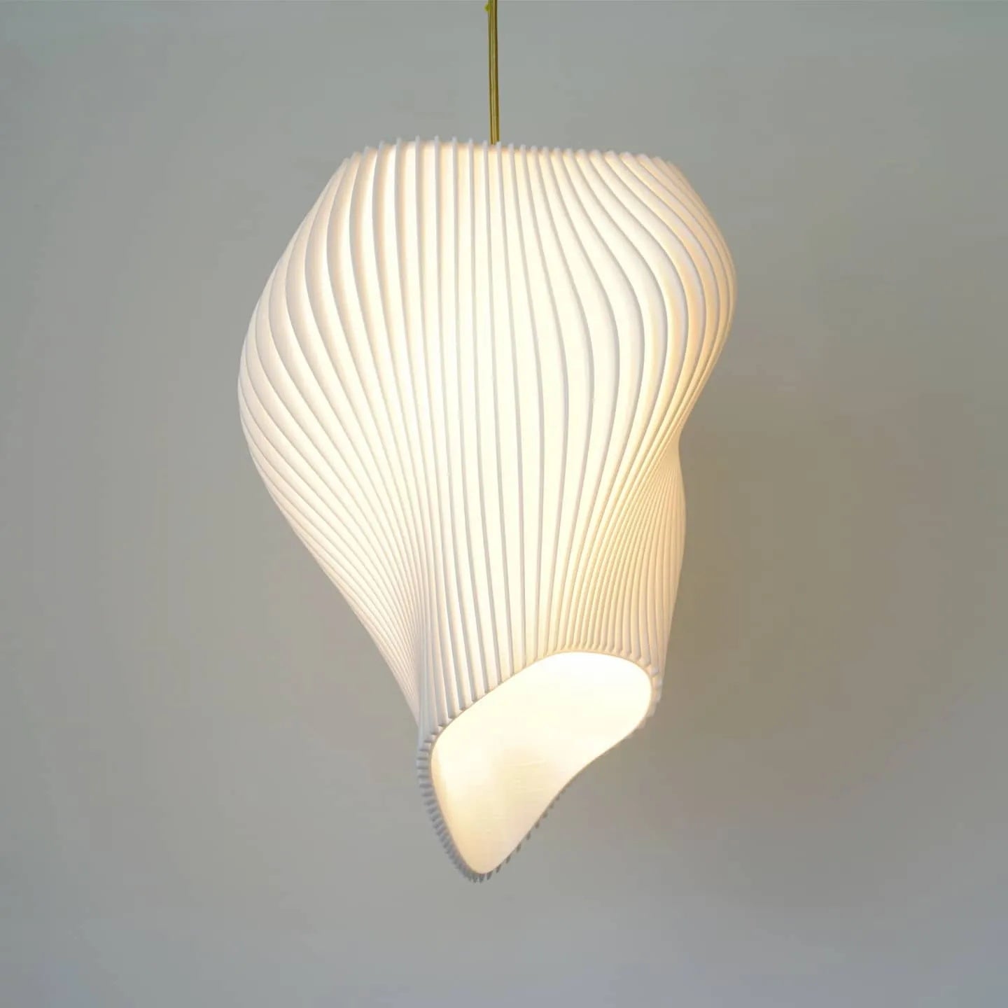 Modern Wave Pendant Light - Handmade Rattan Hanging Lamp with Wooden Beads - Perfect for Boho Bedroom, Living Room, and Dining Room Lighting Decor