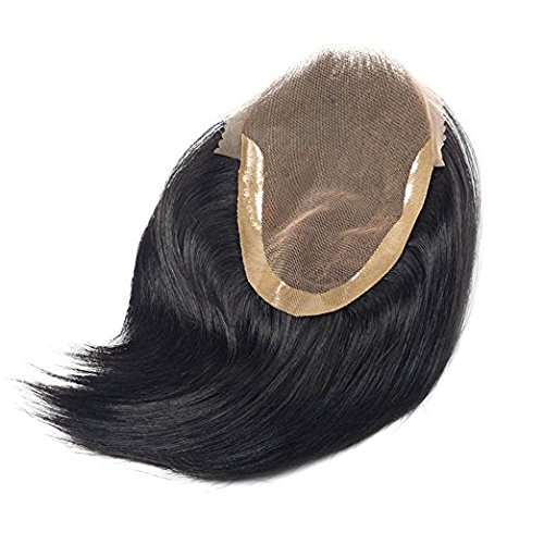 Premium 8x6 Black Human Hair Lace Front Wig for Men - Natural Looking Toupee & Hair Patch with Free Front Lace Tape | Daily Wear, Cosplay, Hair Loss Solution, Special Occasions