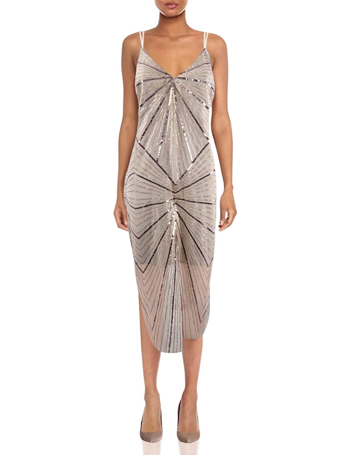 BCBGeneration Women's Sequin Midi Bodycon Dress - Elegant Party & Evening Gown for Cocktail, Wedding, Prom & Special Occasions