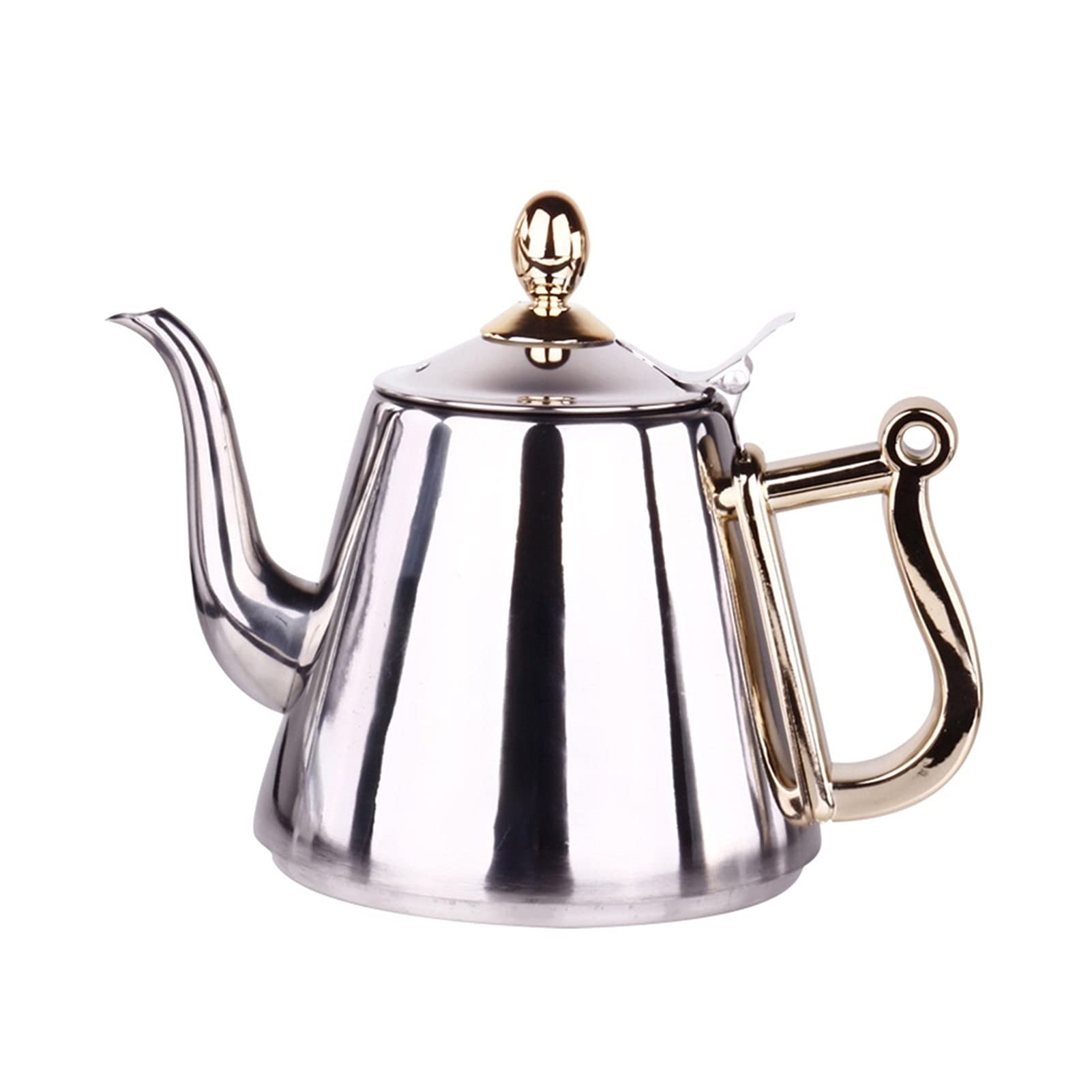 1.5L Stainless Steel Coffee Pot & Tea Kettle with Strainer - Polish Design, Durable Induction-Compatible for Home & Office Use - Perfect for Brewing Coffee, Tea & Herbal Infusions