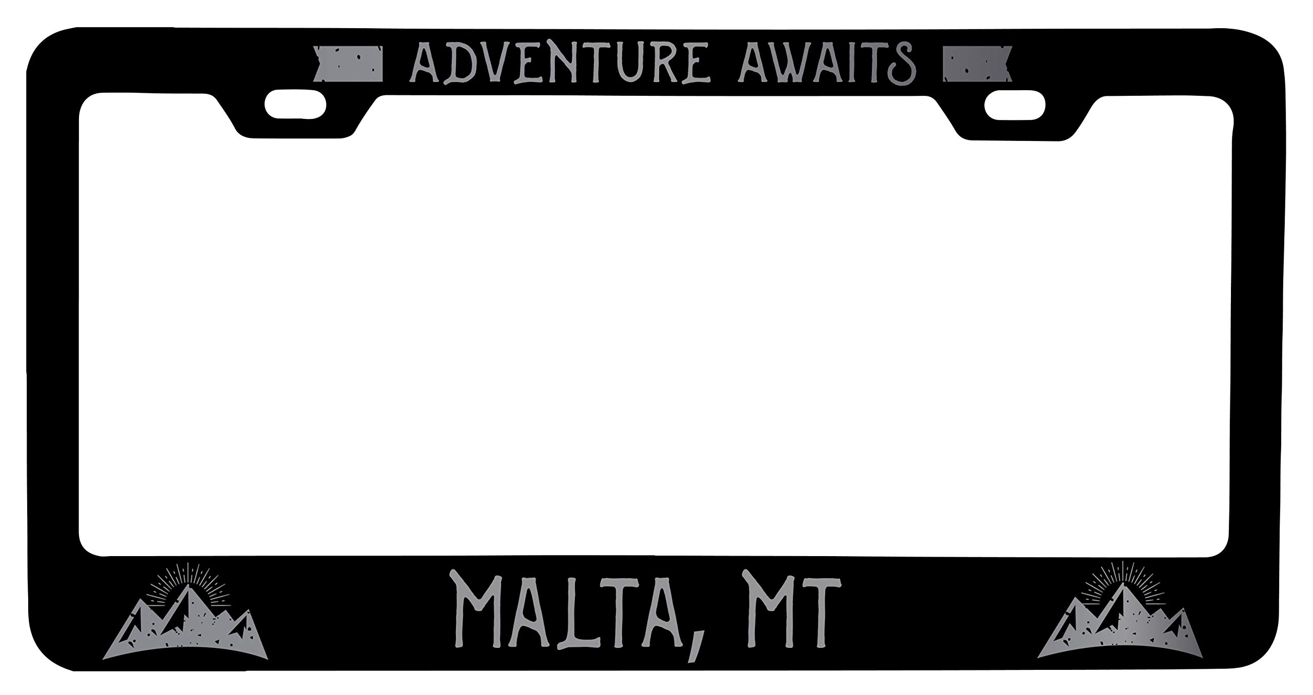 R and R Imports Malta Montana Laser Etched Black Metal License Plate Frame - Personalized Vanity Car Accessory for Trucks, SUVs & Classic Cars