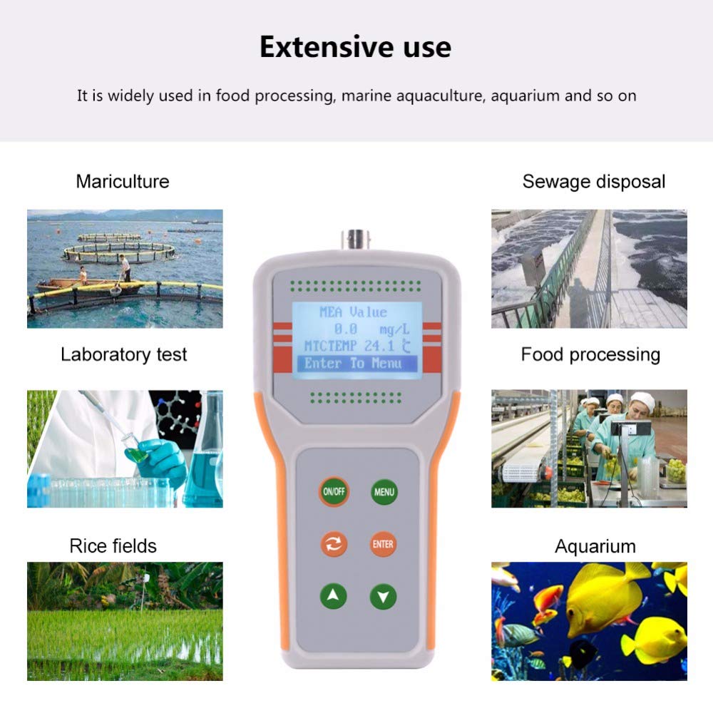 JPB-607A Digital Dissolved Oxygen Meter with ATC (0.0-20.0 mg/L) - Portable Water Quality Tester for Aquariums, Pools, Hydroponics & Laboratory Use