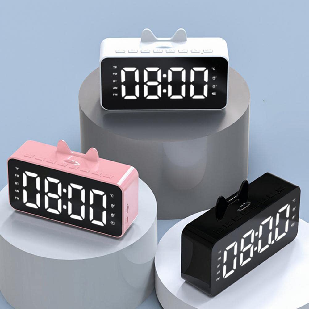Multi-Function Alarm Clock Radio with USB Charger - Digital Desk Clock for Bedroom, Office & Travel - White | Wake-Up Light, FM Radio, Snooze Function (Perfect for Home, Work & Business Trips)