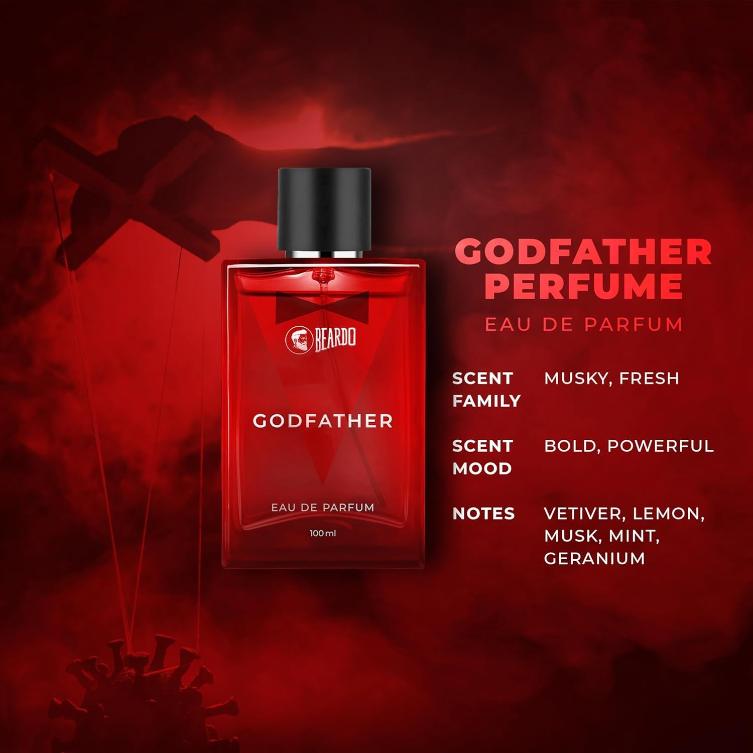 Beardos Godfather Cologne for Men - 100ml Aromatic & Spicy Long Lasting Perfume | Premium Date Night Fragrance & Body Spray | Perfect Gift for Him - Great for Romantic Evenings, Special Occasions & Daily Confidence Boost