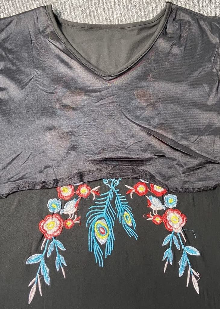 Women's Floral Embroidered Short Sleeve Boho T-Shirt - Mexican Ethnic Style Loose Blouse | Perfect for Summer Festivals, Beach Vacations & Casual Boho Chic Outfits