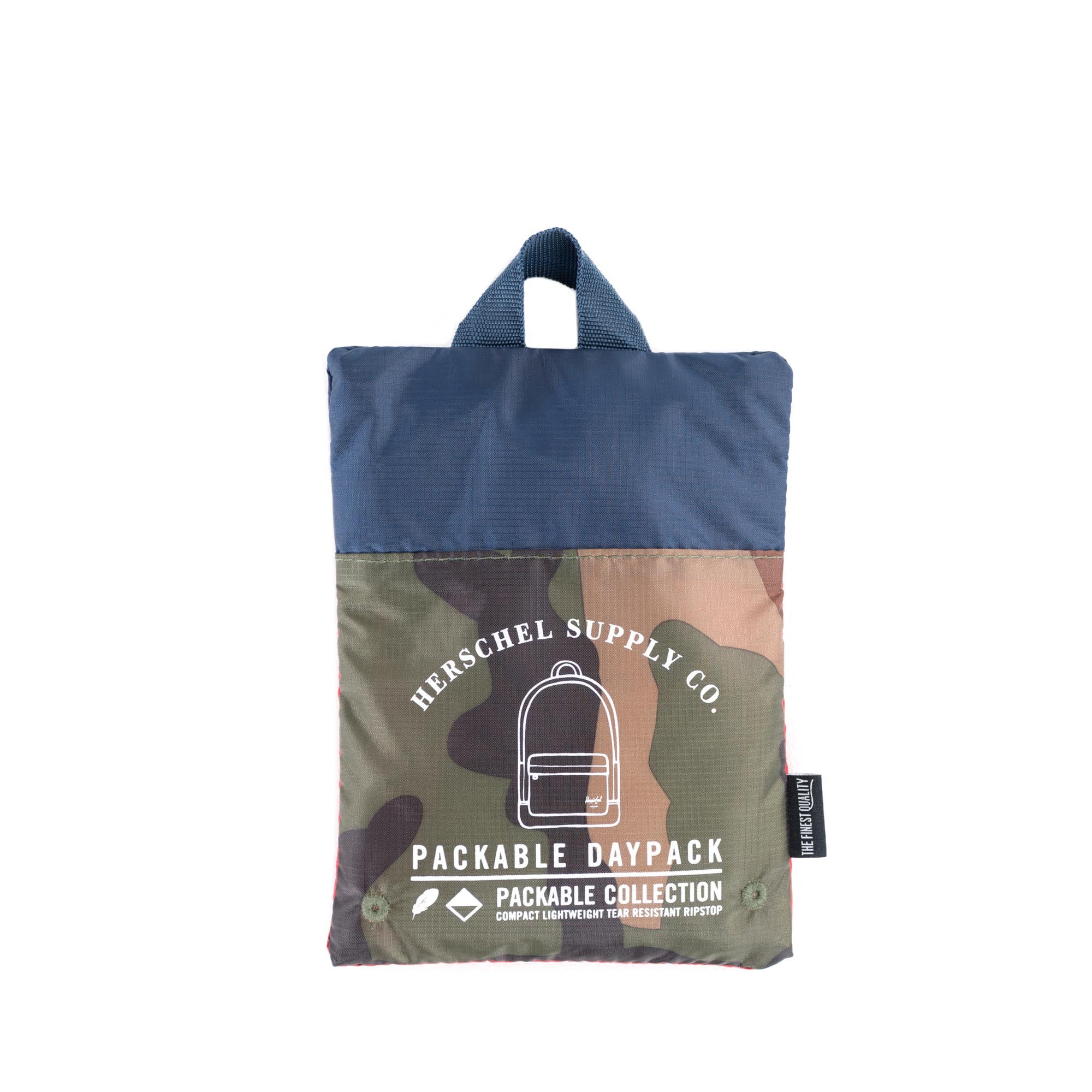 Herschel Packable Daypack - Lightweight Waterproof Backpack for Travel, Hiking & School - Woodland Camo, Navy, Red Options