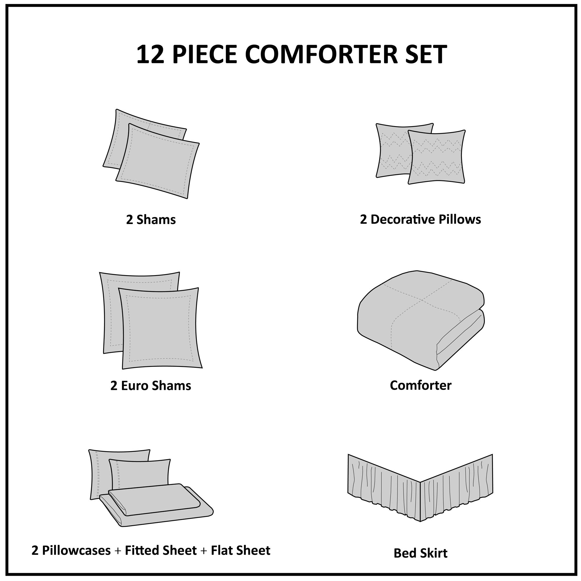Madison Park Aubrey Cozy Comforter Set - King Size 12-Piece All Season Down Alternative Bedding with Faux Silk Jacquard Paisley Design, Cotton Sheets, Bed Skirt & Decorative Pillows | Perfect for Master Bedroom, Guest Room & Luxury Hotel Style Decor