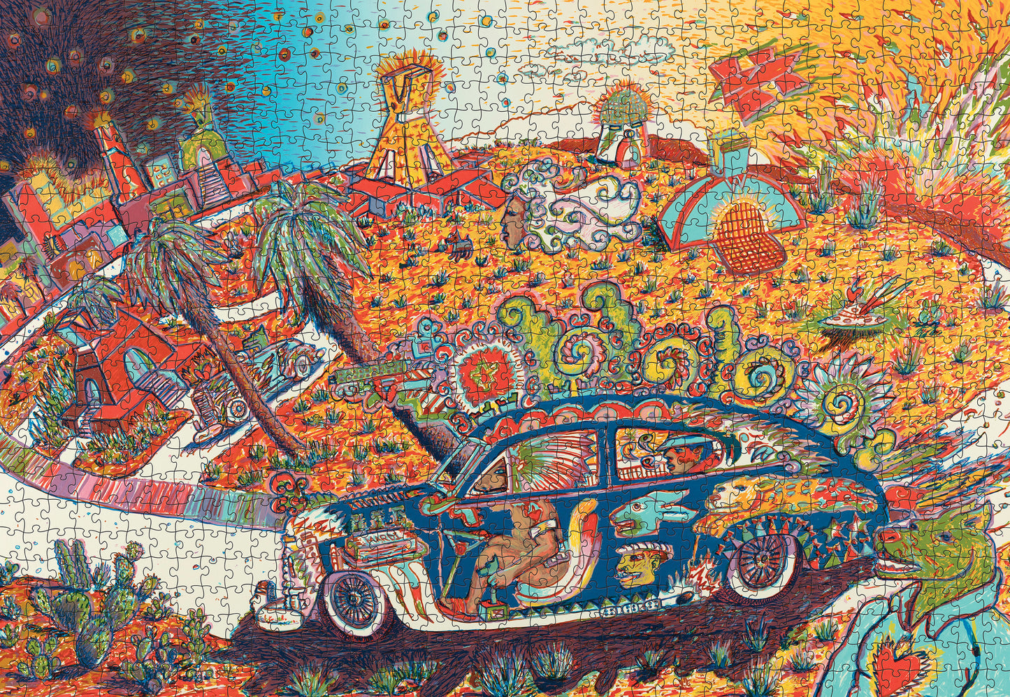Gilbert 'Magu' Luján: Cruising Turtle Island 1000-Piece Jigsaw Puzzle - Art Puzzle for Adults, Home Decor & Relaxation