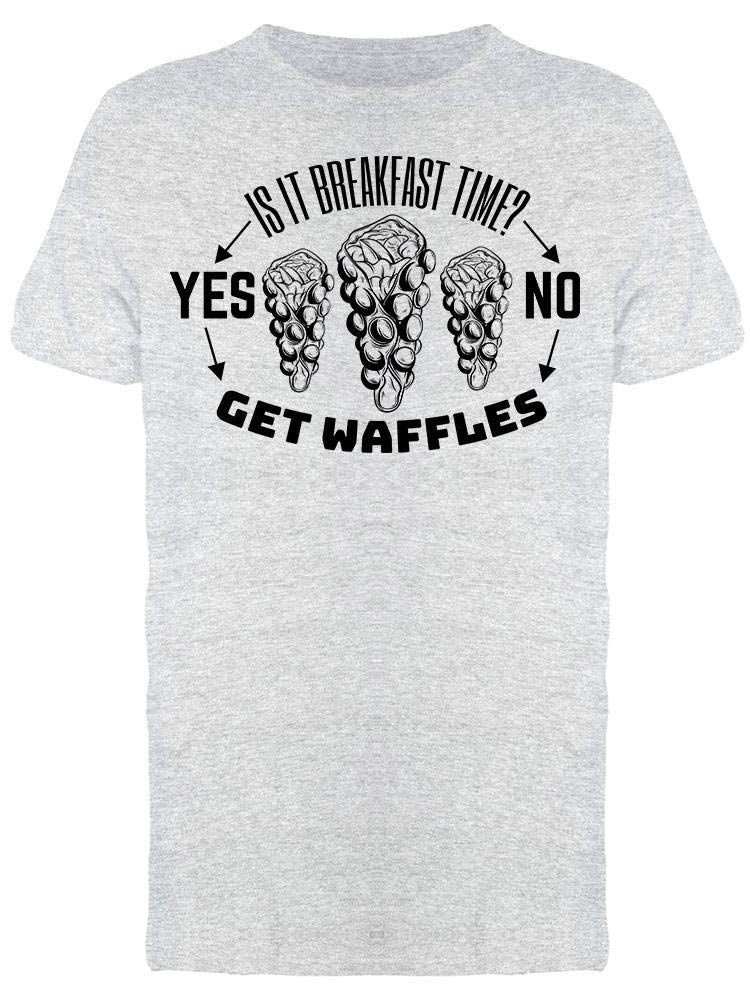 Smartprints Breakfast Time Waffles Graphic T-Shirt for Men - Soft Athletic Heather Tee - Casual Wear & Gym Outfit