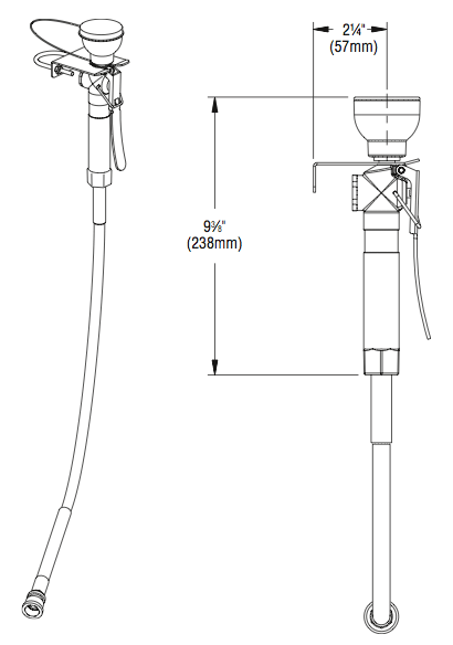 Bradley S19 430A Wall Mount Single Head Emergency Eyewash Station with Drench Hose - ANSI Compliant Safety Shower for Laboratories & Industrial Workplaces