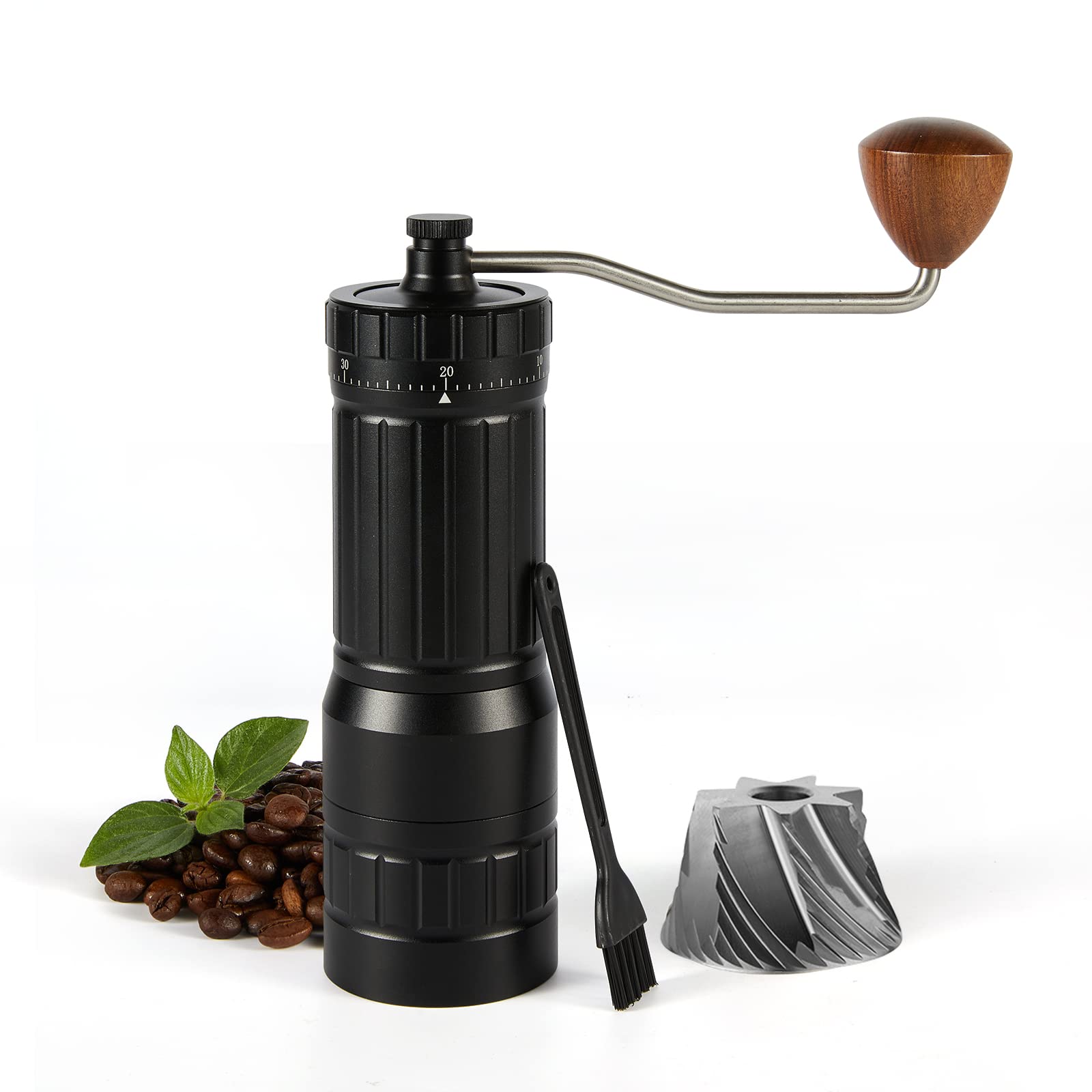 Premium CONQUECO Manual Coffee Grinder - Adjustable Stainless Steel Hand Bean Grinder with 40g Capacity | Perfect for Espresso, French Press & Drip Coffee | Ideal for Home, Office & Camping Use