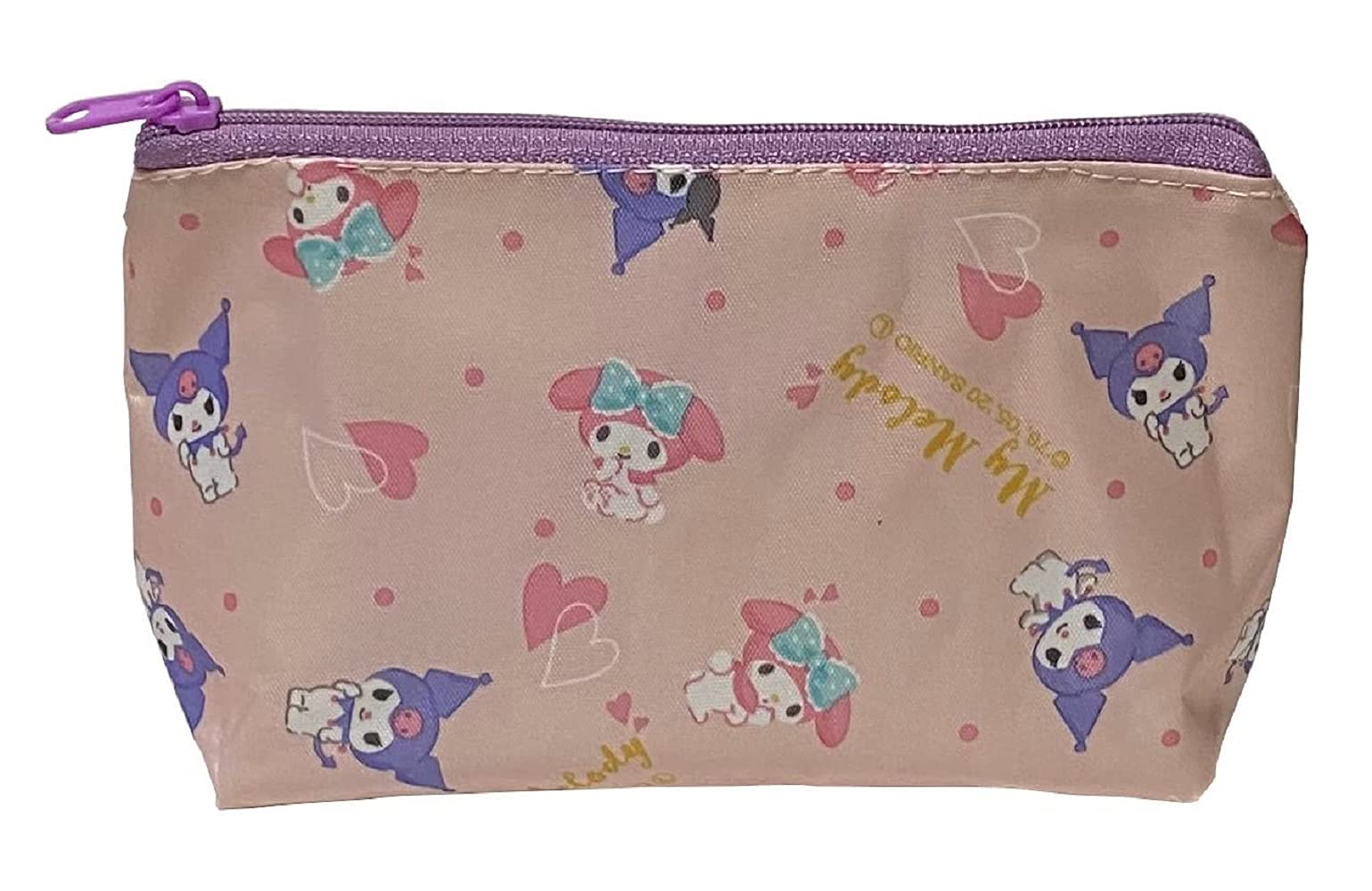 Sanrio My Melody & Kuromi Boat-Shaped Cosmetic Pouch Bag - Cute Japanese Kawaii Makeup Organizer for Travel, School, and Daily Use