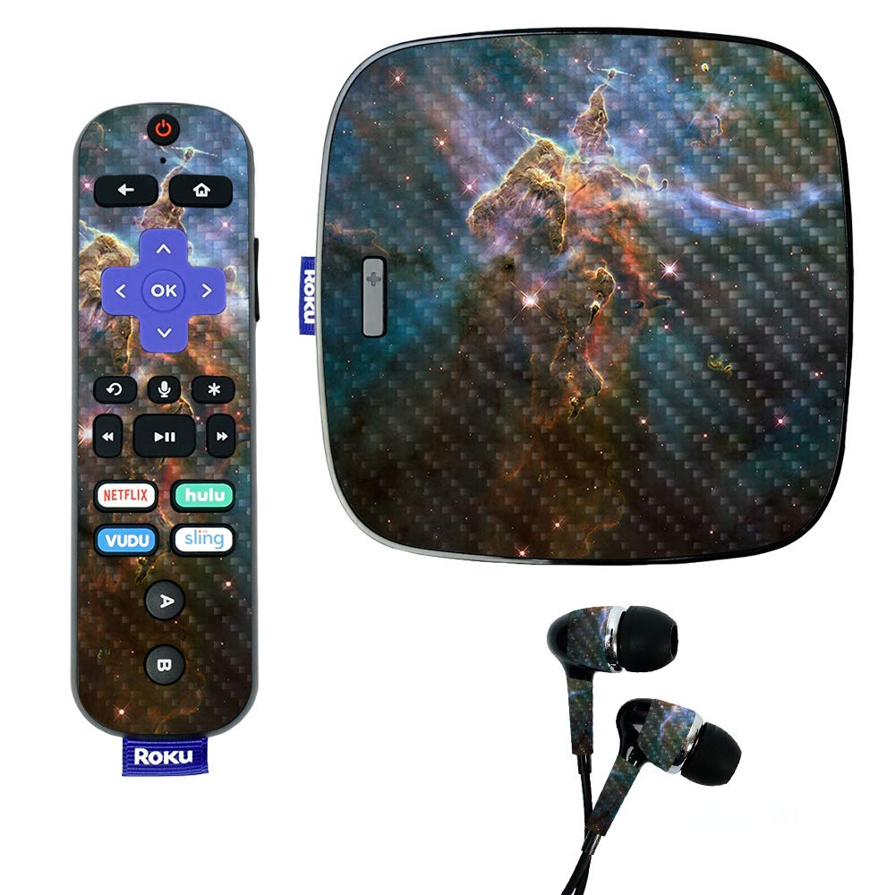 MightySkins Carbon Fiber Skin for Roku Ultra - Eagle Nebula Design | Protective & Durable Textured Vinyl Cover | Easy to Apply & Remove | Made in USA | Perfect for Home Theater & Streaming Setup Protection