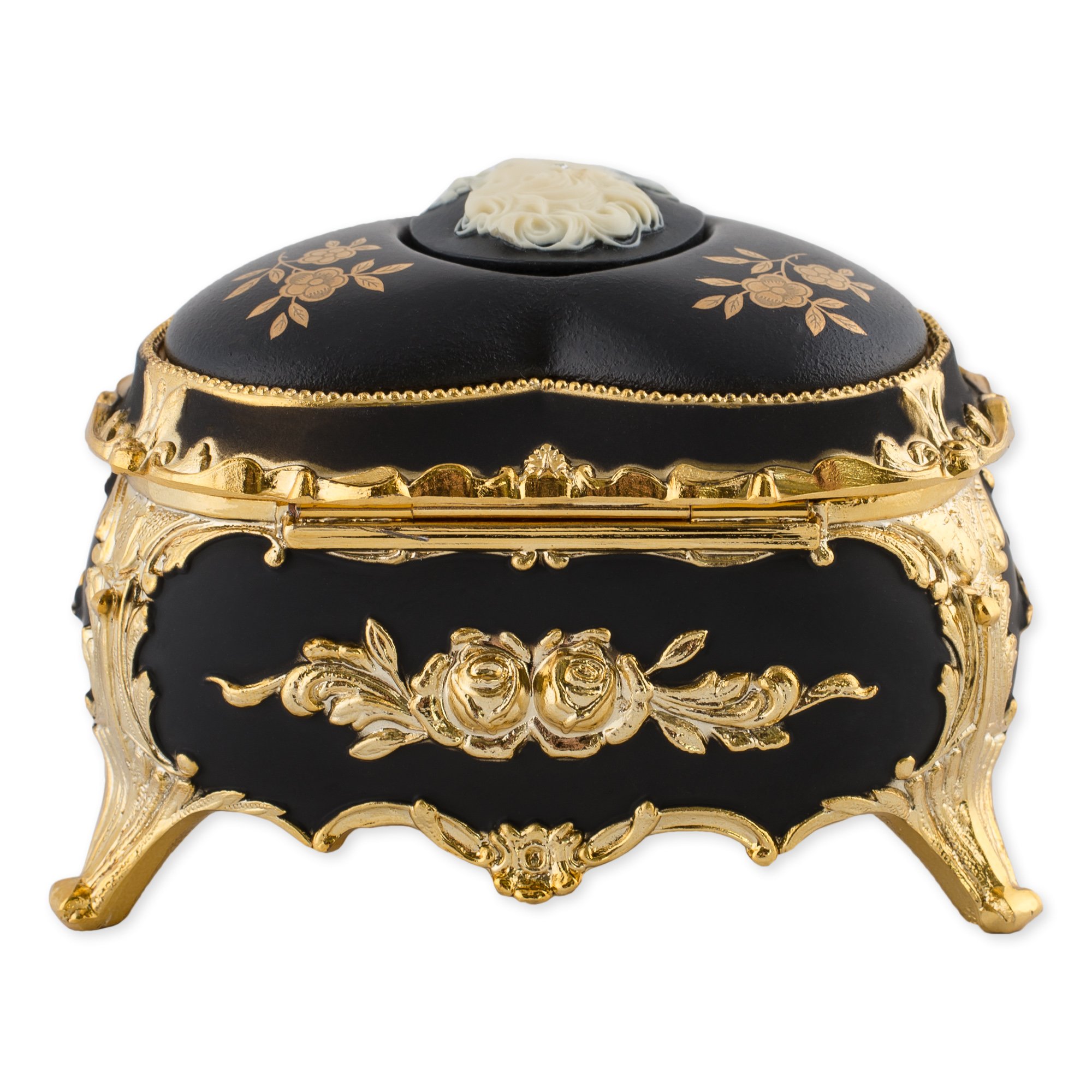 Heart-Shaped Cameo Music Jewelry Box with Sparkling Austrian Crystals - Plays 'My Heart Will Go On' - Perfect for Romantic Gifts, Wedding Anniversaries & Valentine's Day Presents