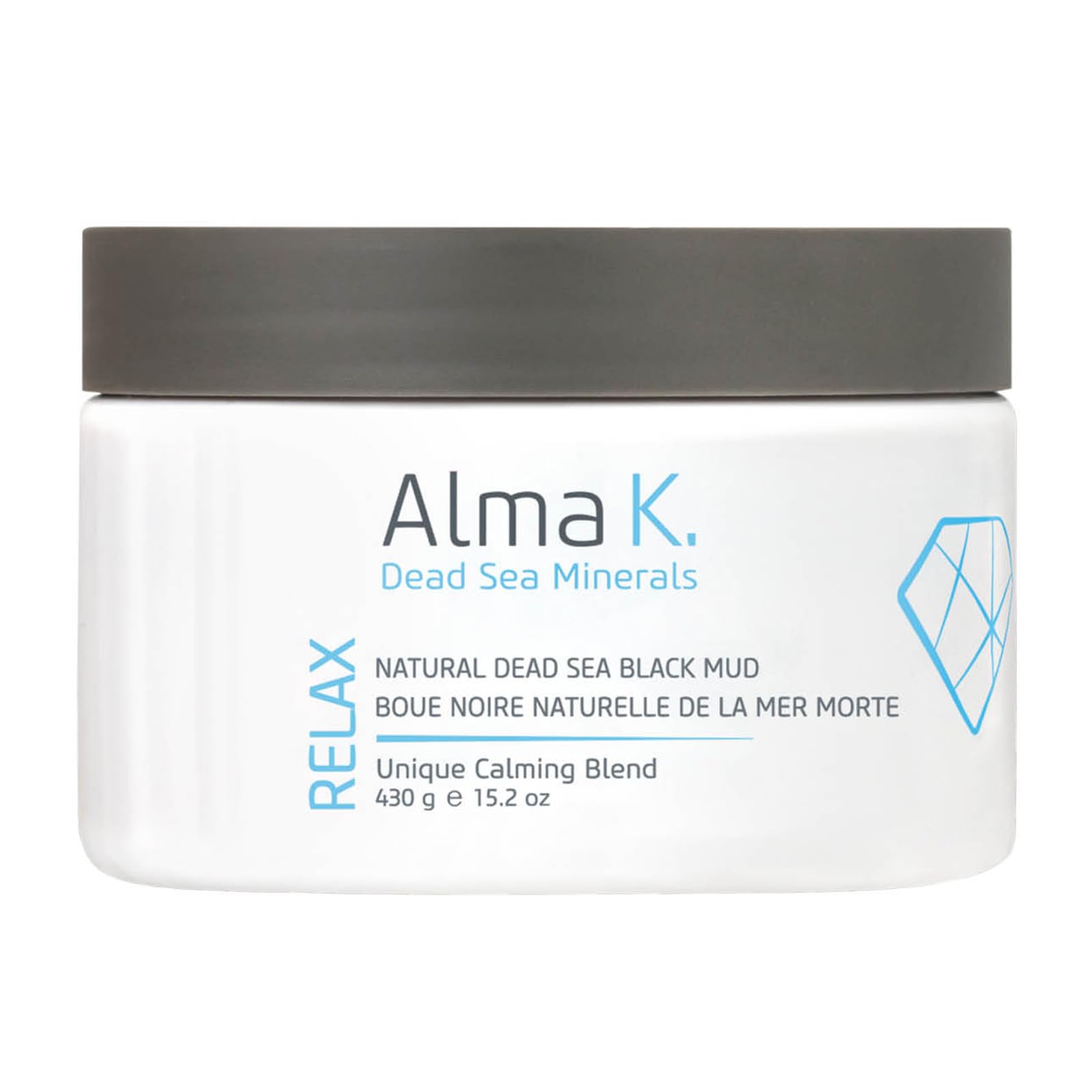 ALMA K Natural Dead Sea Black Mud Mask - Organic Deep Cleansing & Detoxifying Facial & Body Mask for Women & Men - 15.2 oz - Perfect for Spa Days, Acne Treatment & Skin Rejuvenation
