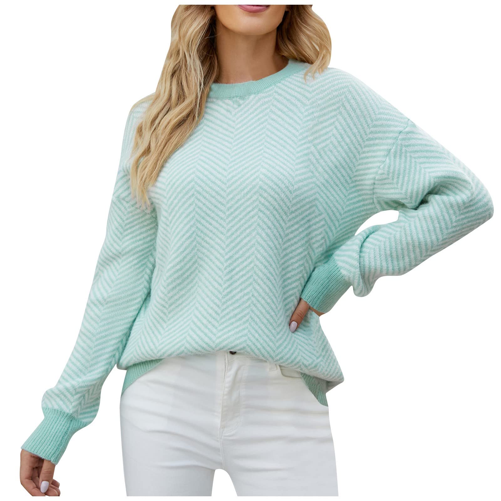 LIHUAK 2022 New Women's Casual Waffle Knit Sweater - Ribbed Loose Fit Puff Sleeve Hoodie with Llama Print | Cozy Fall Winter Outfit, Lounge Wear, Street Style Fashion