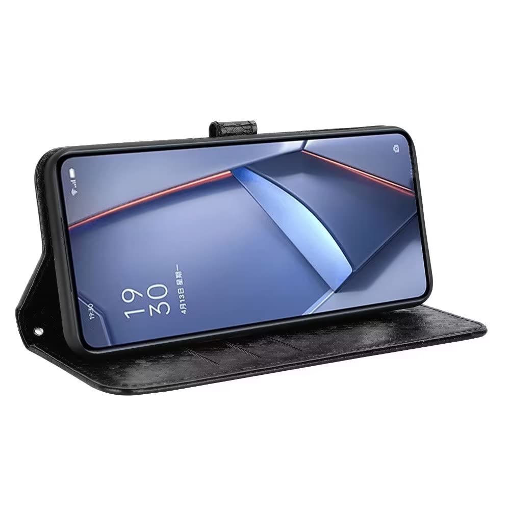 Premium Magnetic Closure Glossy Leather Case for iPhone 15 Plus - Shockproof Full-Body Protection with Card Slot (Black) - Perfect for Work, Travel & Everyday Use