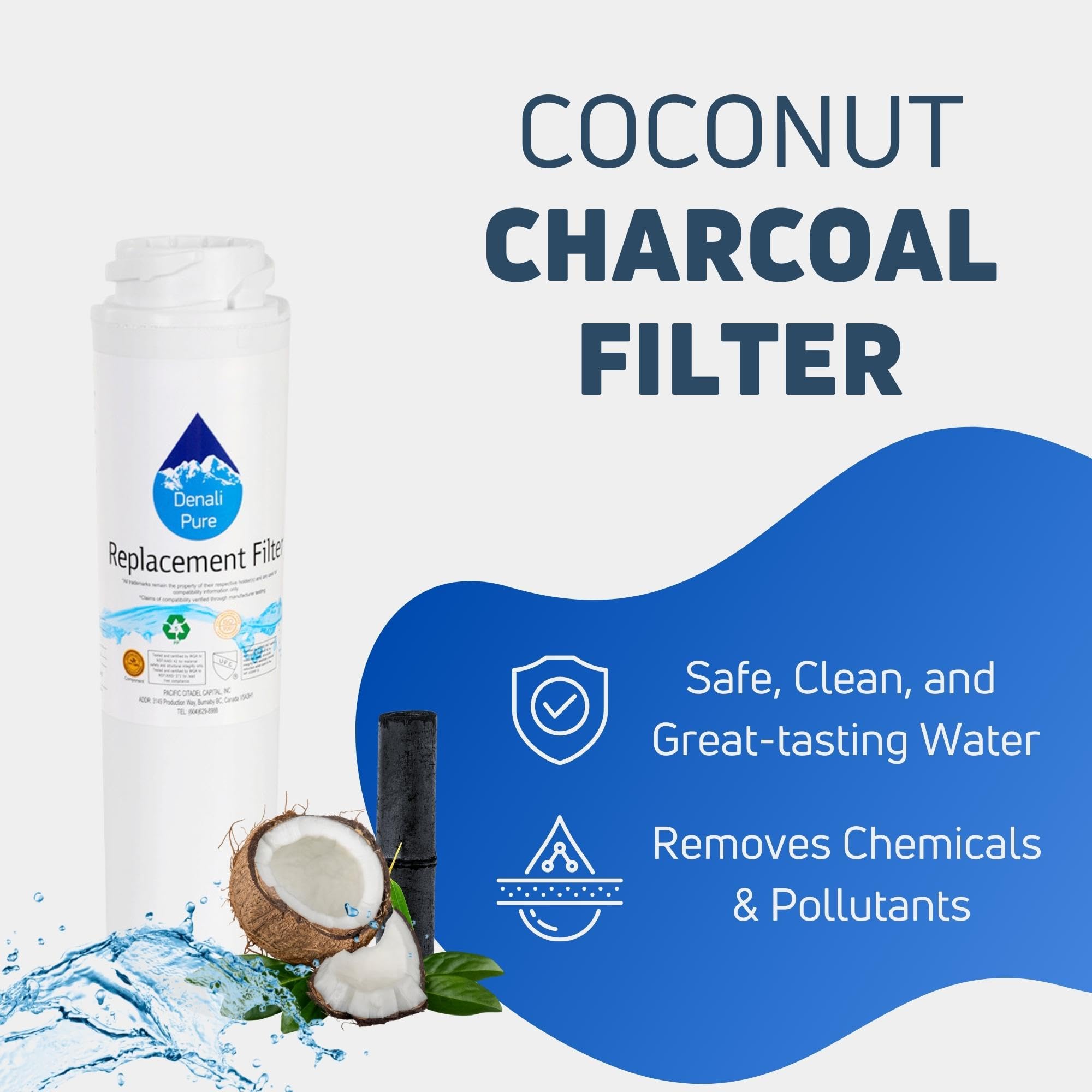 GE PFSS5PJXBSS Refrigerator Water Filter Replacement - Compatible with General Electric GSWF Fridge Filter Cartridge | Clean & Safe Drinking Water for Home & Office