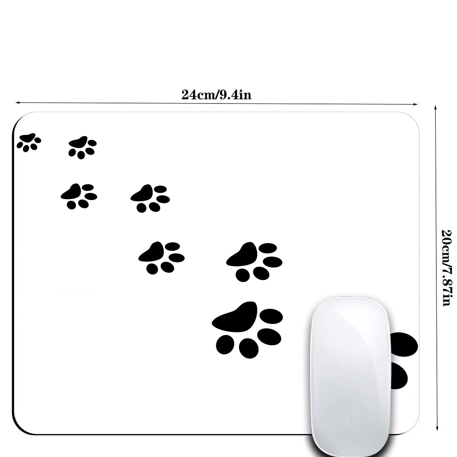 Cute Dog Paw Print Gaming Mouse Pad - Non-Slip Rubber Mouse Mat for Laptop, PC & Office Use - Perfect for Gaming, Work & Home Office Setup
