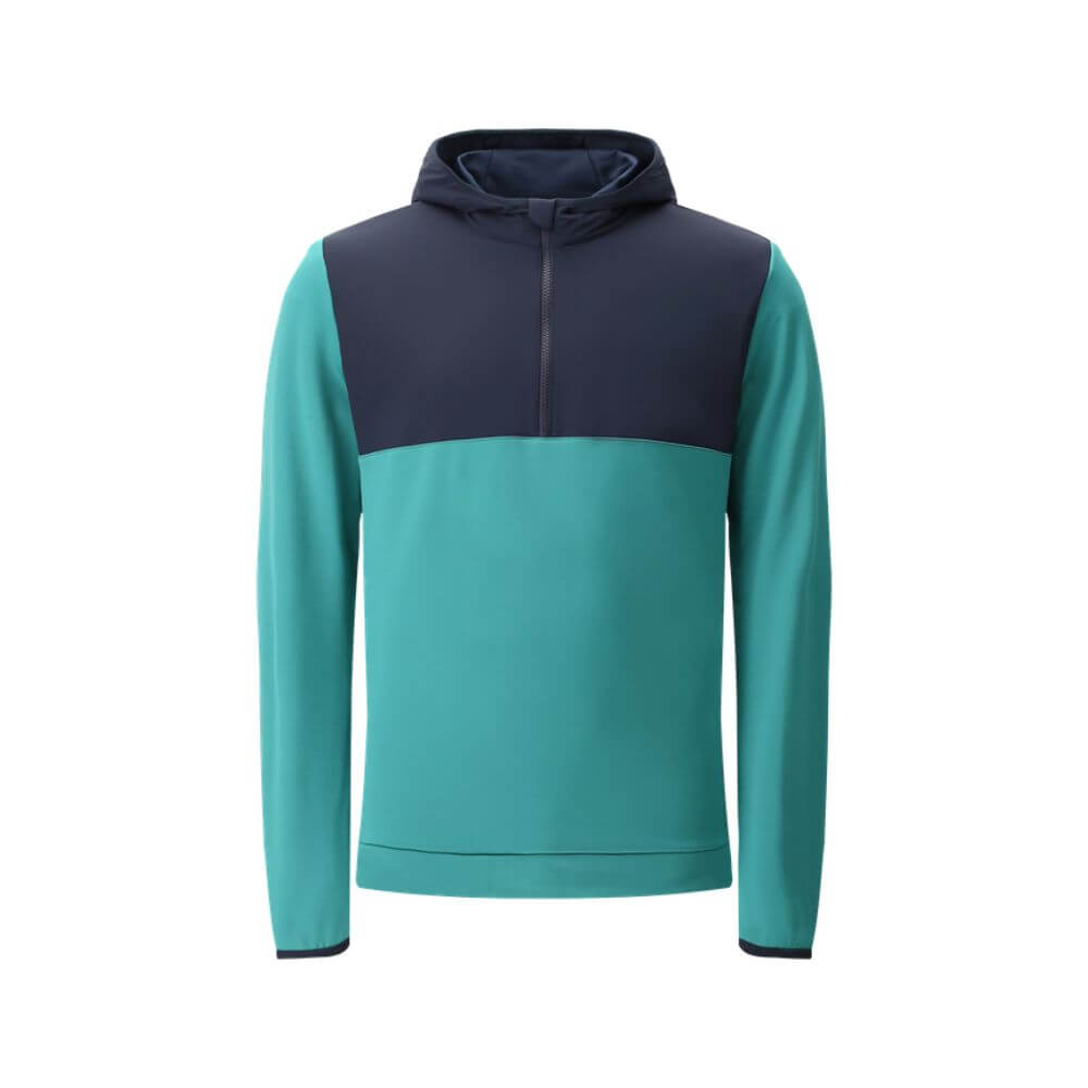 PINTUS PRO THERM® Men's Lightweight Hooded Quarter Zip Pullover Fleece Jacket - Warm & Breathable for Outdoor Hiking, Running, Camping