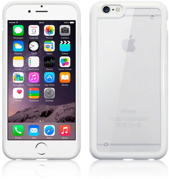 Apple iPhone 6 Bumper Case with Clear Back - Slim Protective Cover, Shockproof & Scratch Resistant - Perfect for Everyday Use, Travel & Outdoor Activities (White)