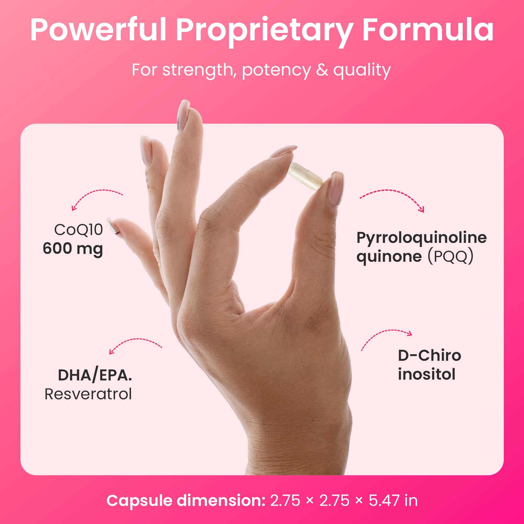 Fertile One PC 600 - Advanced Preconception Supplement with 600mg CoQ10 for Women's Reproductive Health | Supports IVF & Fertility Enhancement | 180 Vegetarian Capsules | Perfect for Pre-Pregnancy Planning & Fertility Support